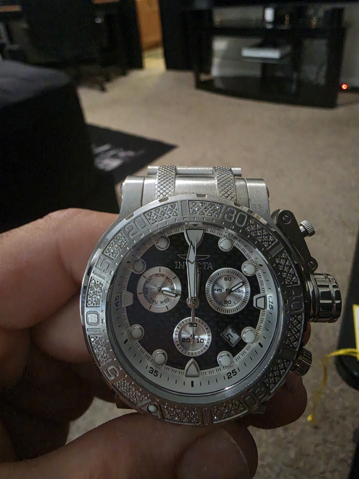 Invicta Coalition Forces 30673 Tactical Chronograph Watch Diamond-Studded Bezel