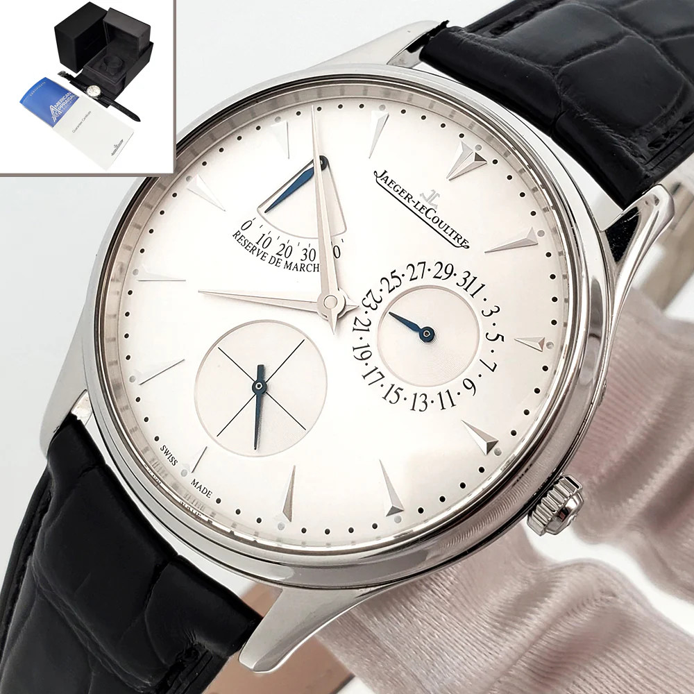 Undated Mint Jaeger Lecoultre Reserve De Marche Steel 39mm Q1378420 Papers/Apr
