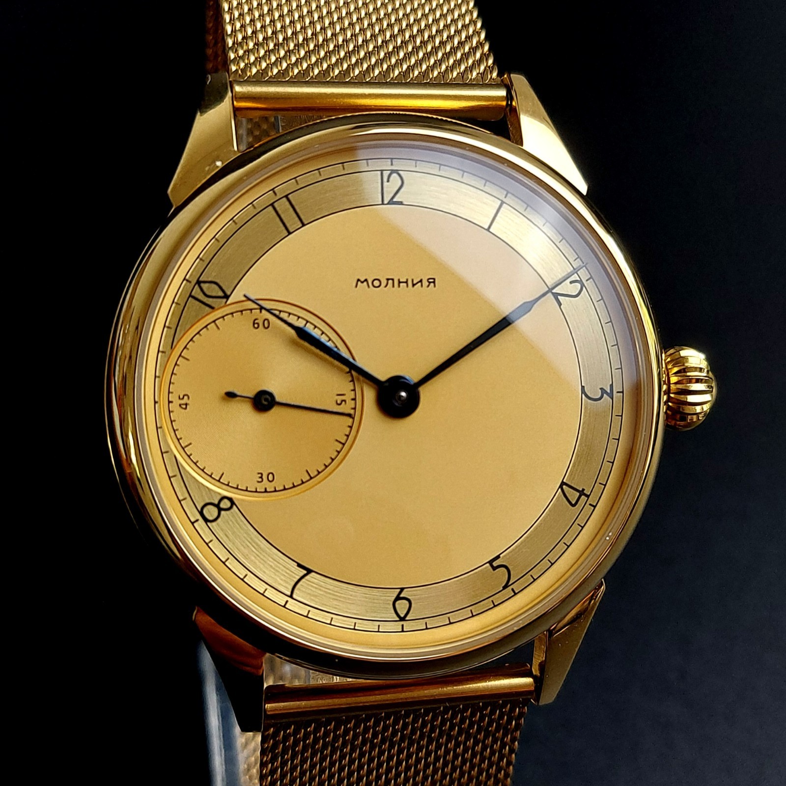Vintage Watch Marriage Classic Style Soviet Men’s Wristwatch Gold Dial Serviced