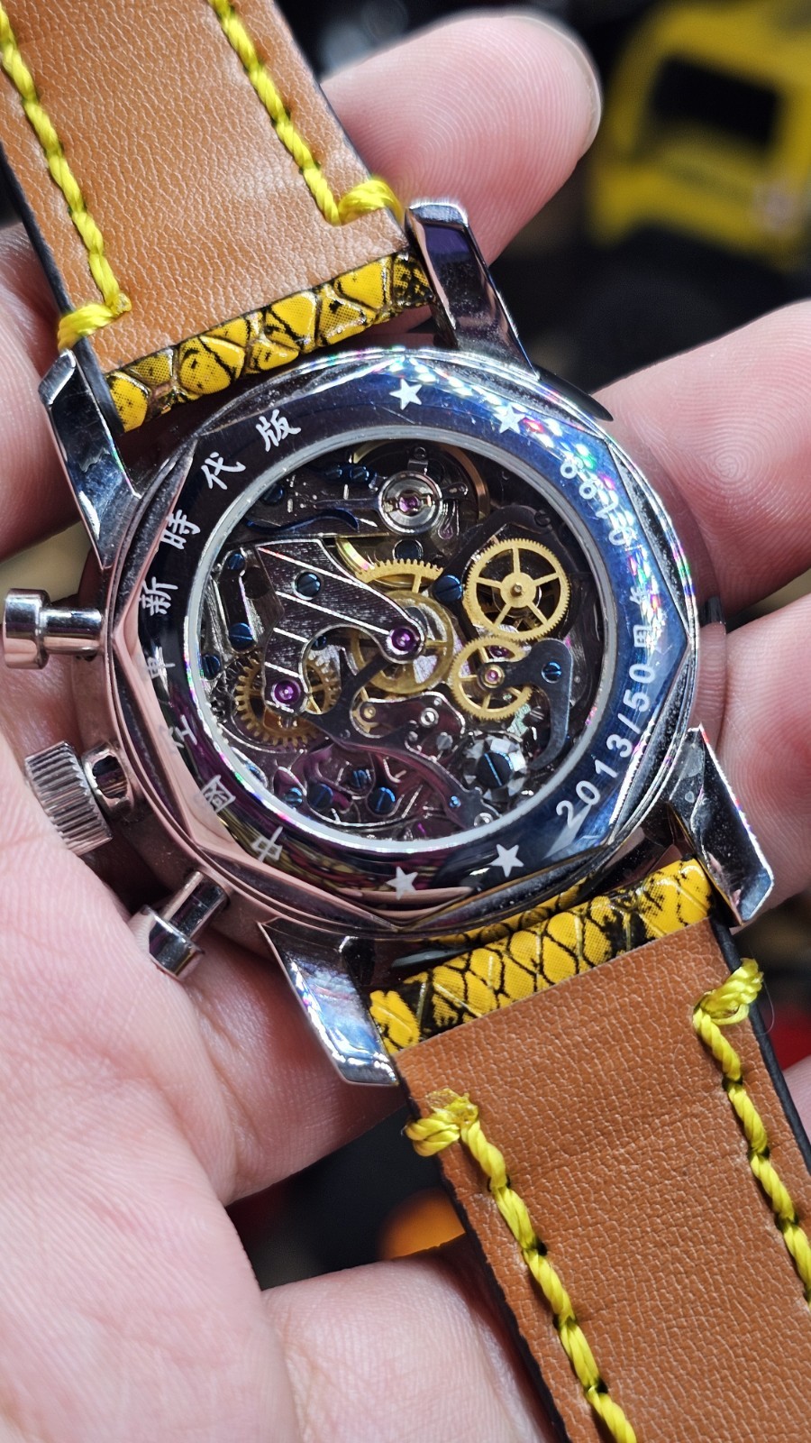 Seagull Mechanical Chronograph 1963 ST1901 Movement 40mm Watch, Faux Croc Strap!