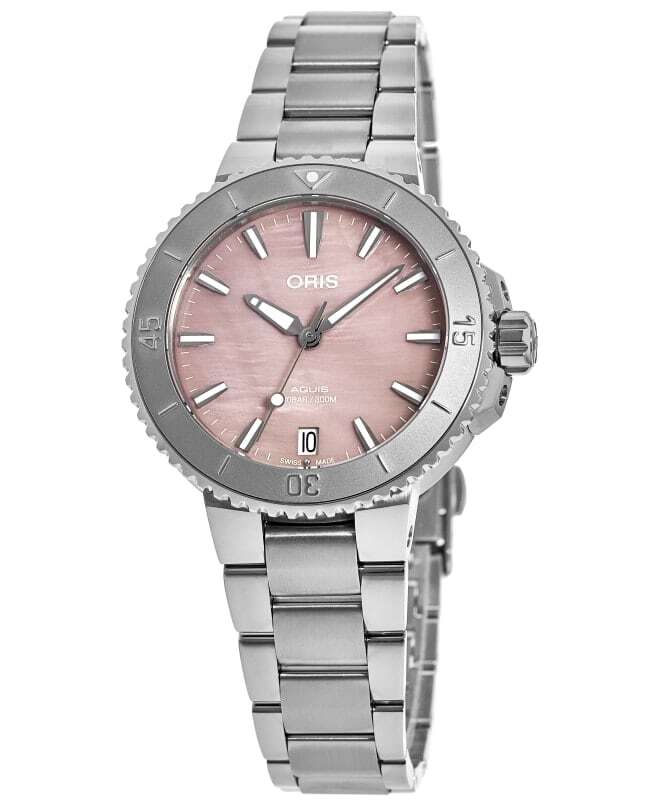 New Oris Aquis Date Pink Dial Steel Women’s Watch 01 733 7770 4158-07 8 18 05P
