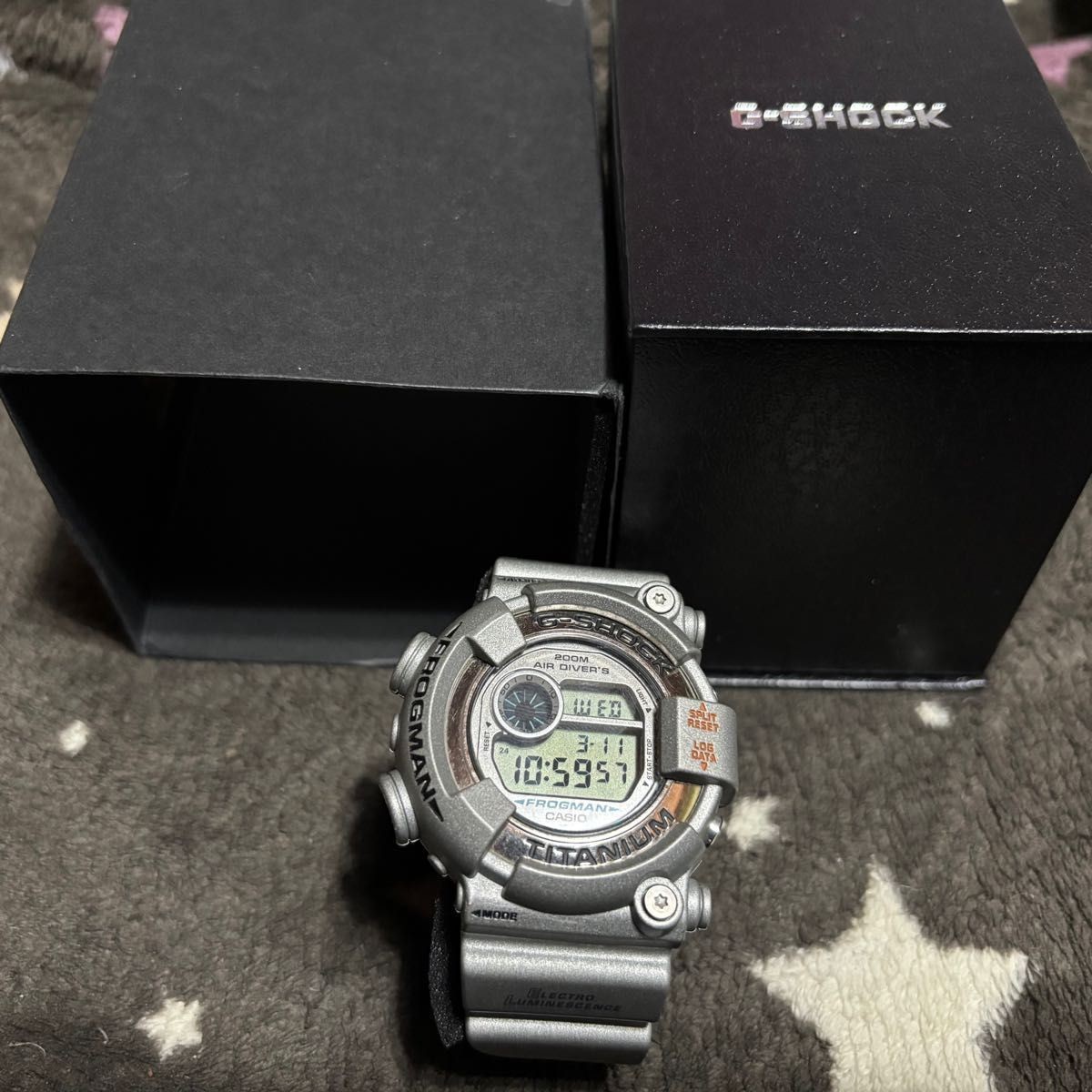 [EXC+5] Casio G-Shock Frogman DW-8201 Silver Frog Titanium Diver 200M w/Box