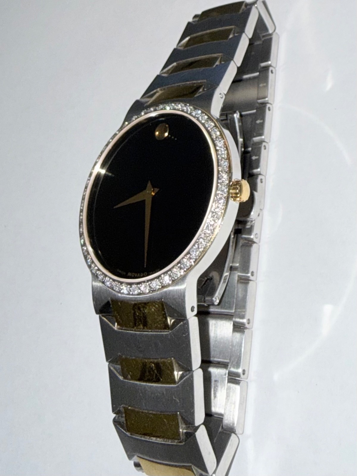 Authentic Movado Temo Two Tone Men’s Lab Grown Diamond Watch