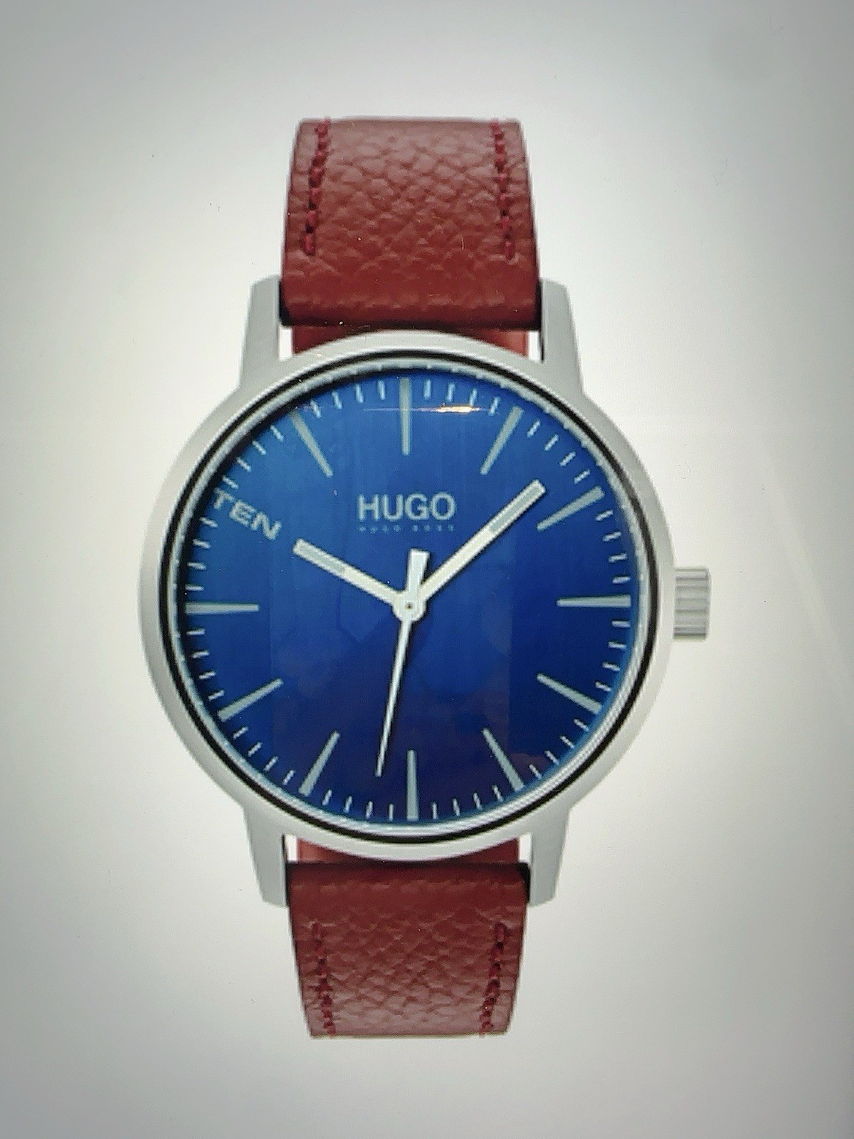 HUGO BOSS 1530076 Stand Men’s Blue Dial Brown Leather Strap 42mm Watch