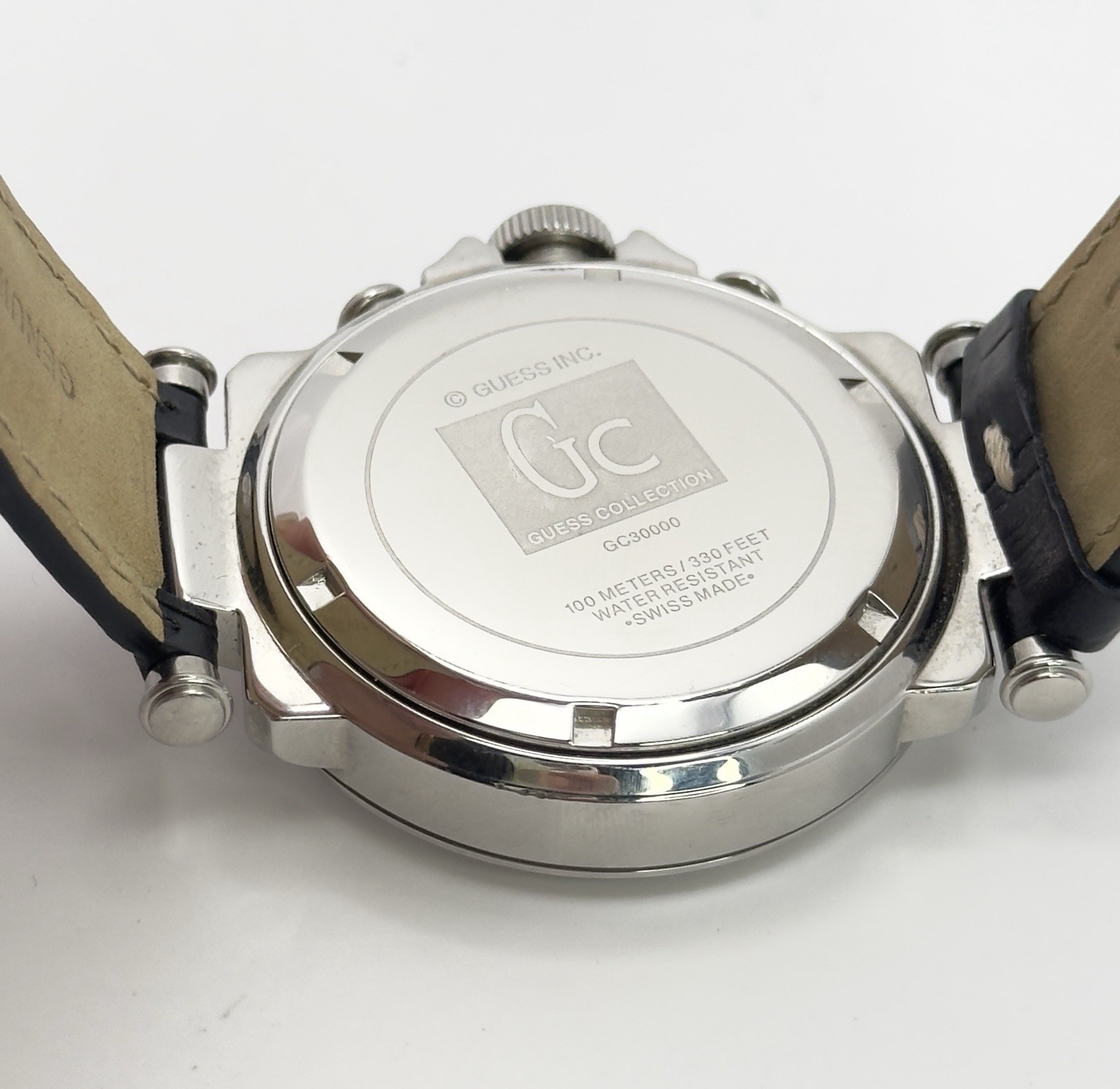 Guess Collection GC30000 Men’s Watch Black Leather Strap Swiss Made
