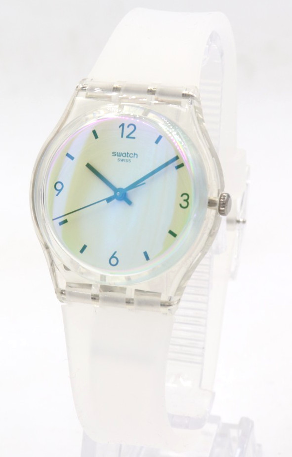 New Swiss Swatch Originals SWAN LAKE Matte Silicone Women Watch 34mm GE294 $75
