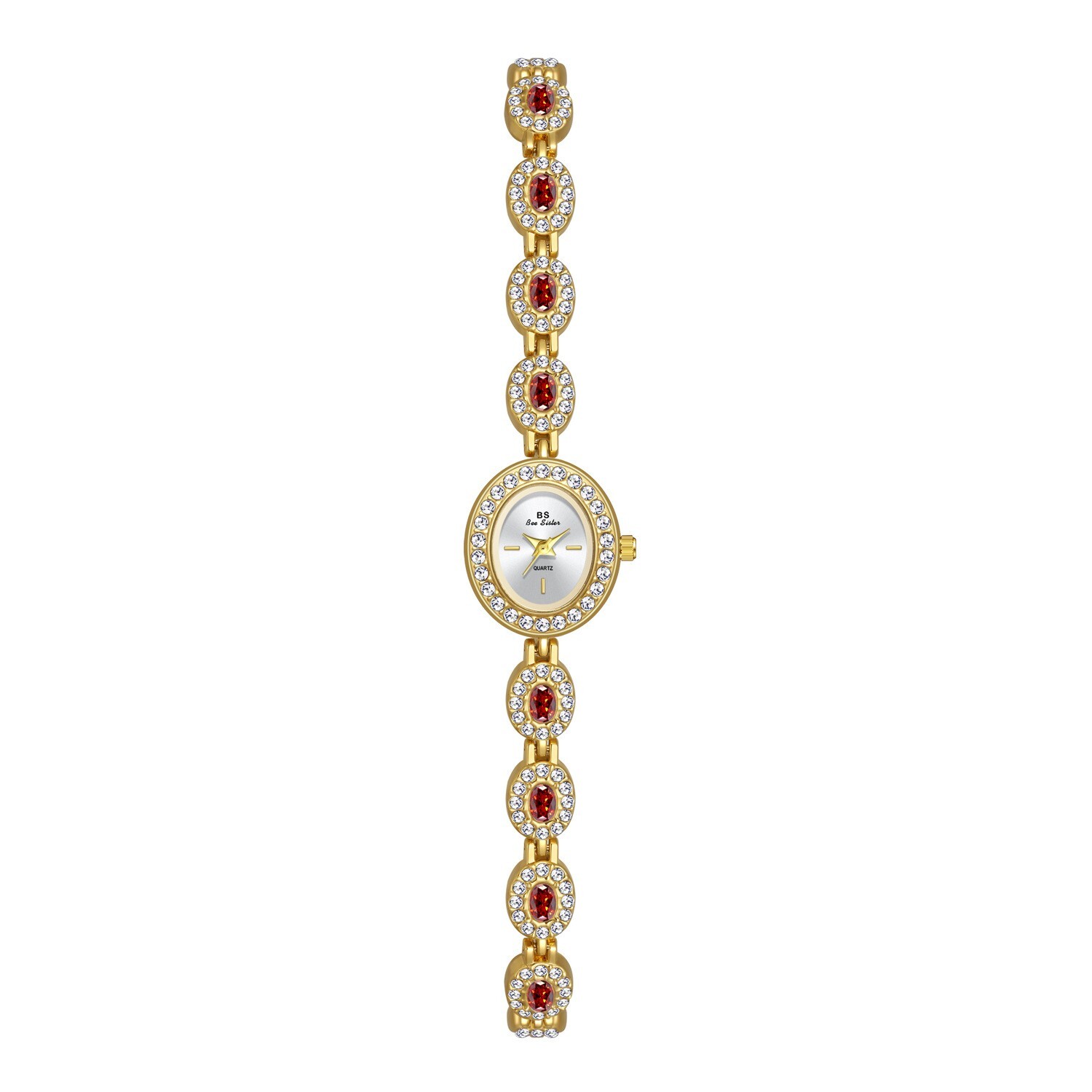 Luxury Women Watch Diamond Ruby Gemstone Bracelet Band Women’s Wrist Watch
