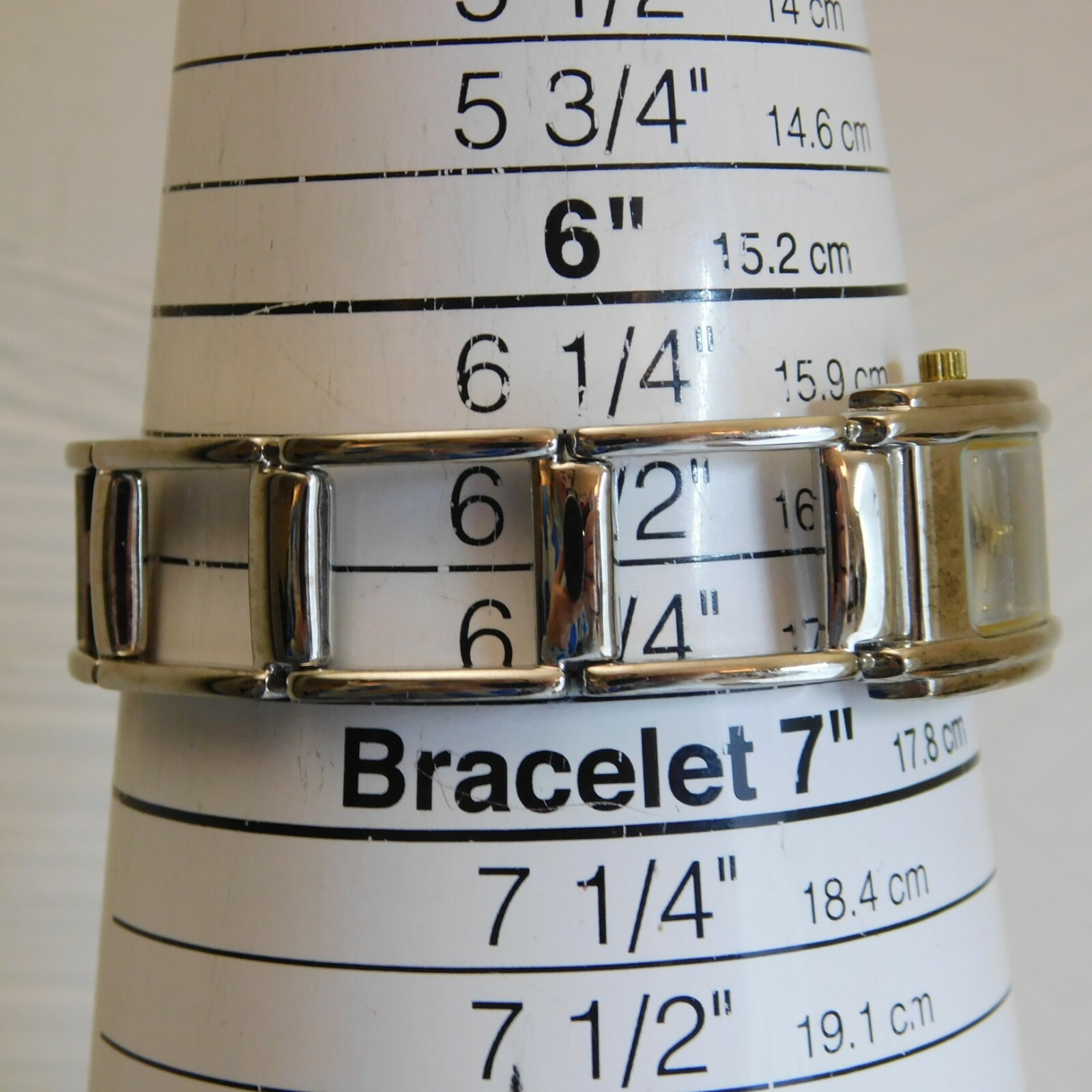 Anne Klein Diamond 10/7077GP Silver Tone Quartz Analog Women’s Watch Sz. 6 1/2″