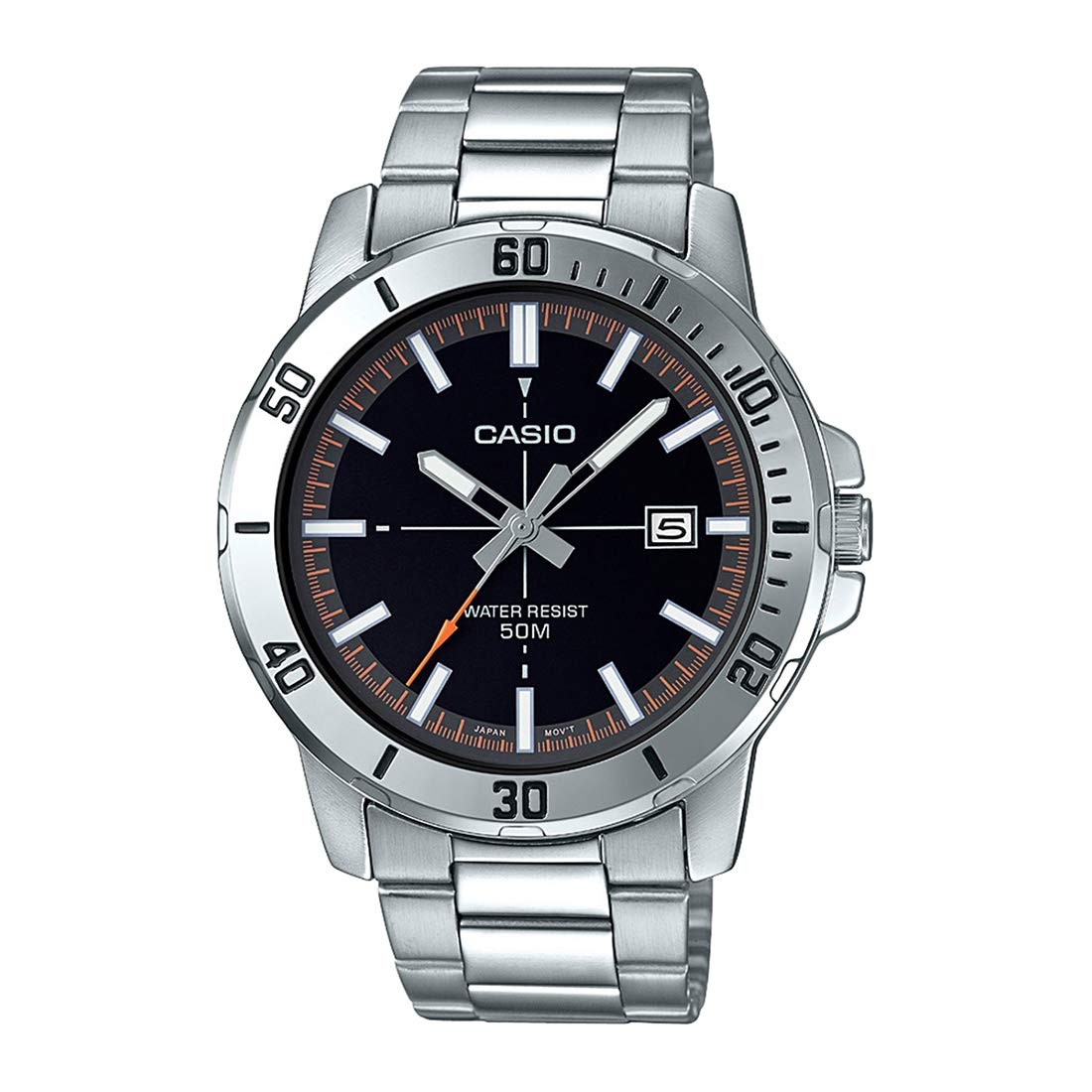 Casio Men’s Analog Brown Dial Stainless Steel Water Resistant Watch