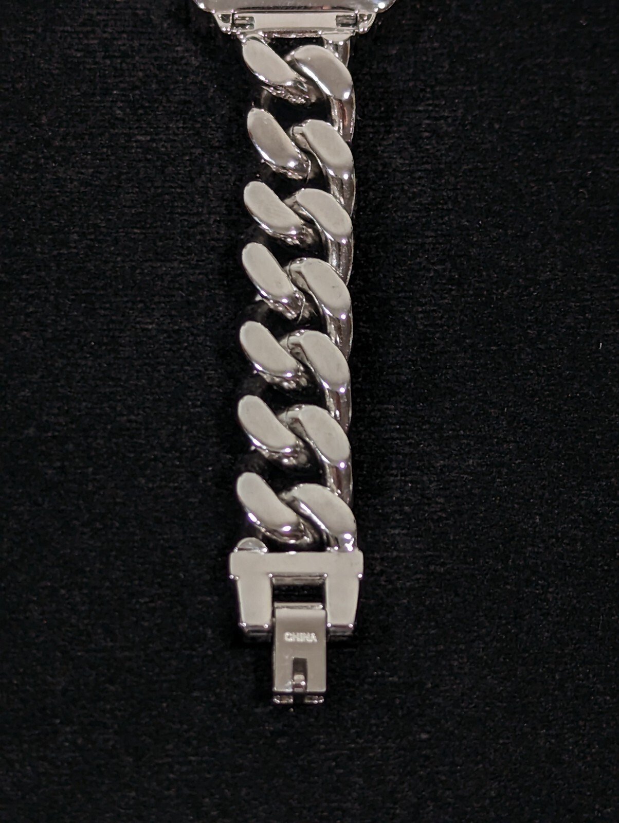 DMQ CZ Womans MOP Dial Crystal Accnt Silver Tone Chain Link Band Watch 7 Inch