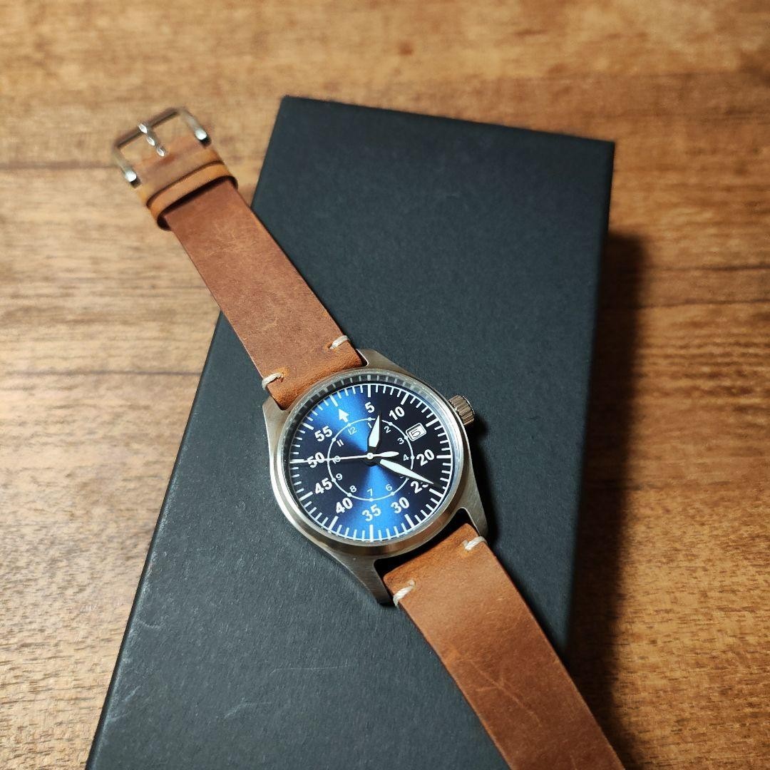 Seiko Automatic Pilot’s Watch with Leather Strap NH-35 86-F13 NEW