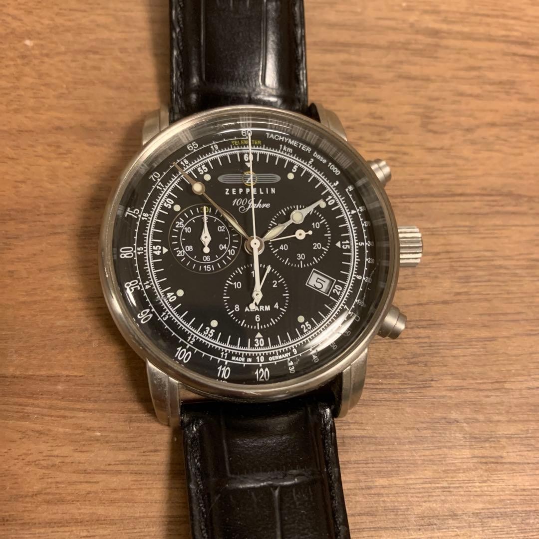Zeppelin Watch Quartz Black Dial 7680 Wristwatch