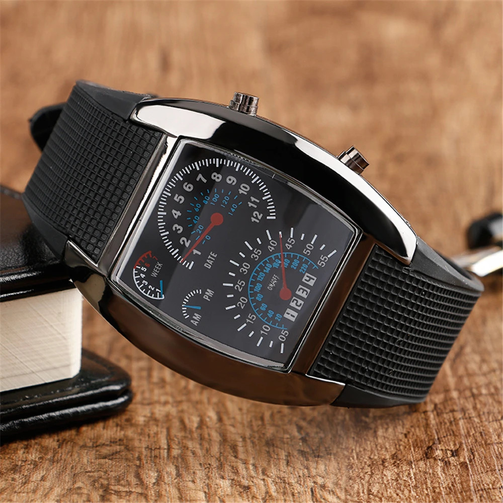 Fashion Men’s Stainless Steel Luxury Sport Analog Quartz LED Wrist Watch