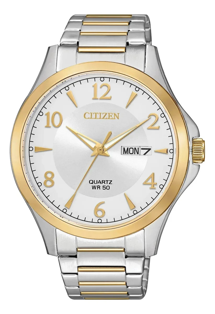 Citizen Men’s Date Quartz Two Tone Stainless Steel Watch BF2005-54A NEW