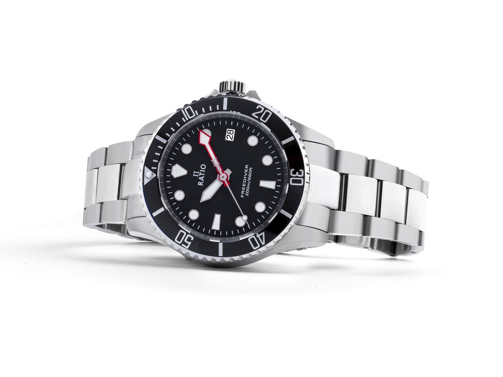 Ratio FreeDiver Stainless Steel Black Dial Quartz Diver’s RTF031 Men’s Watch