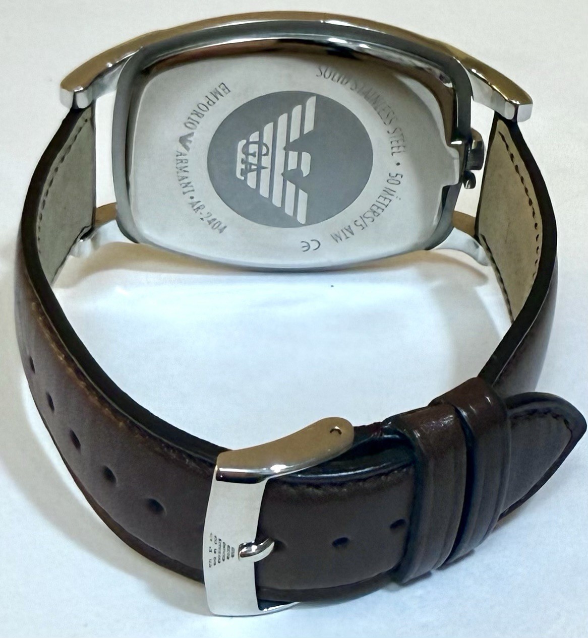 Chocolate Brown Dial & Strap | W40mm x L56mm Slvrtn Tonneau EMPORIO ARMANI Watch
