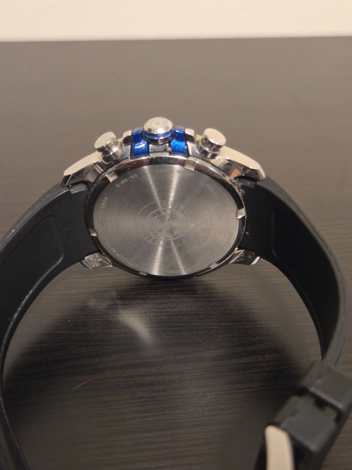 Citizen Eco-Drive Chronograph B612-S082757 Men’s Watch WR100 Black Blue Used