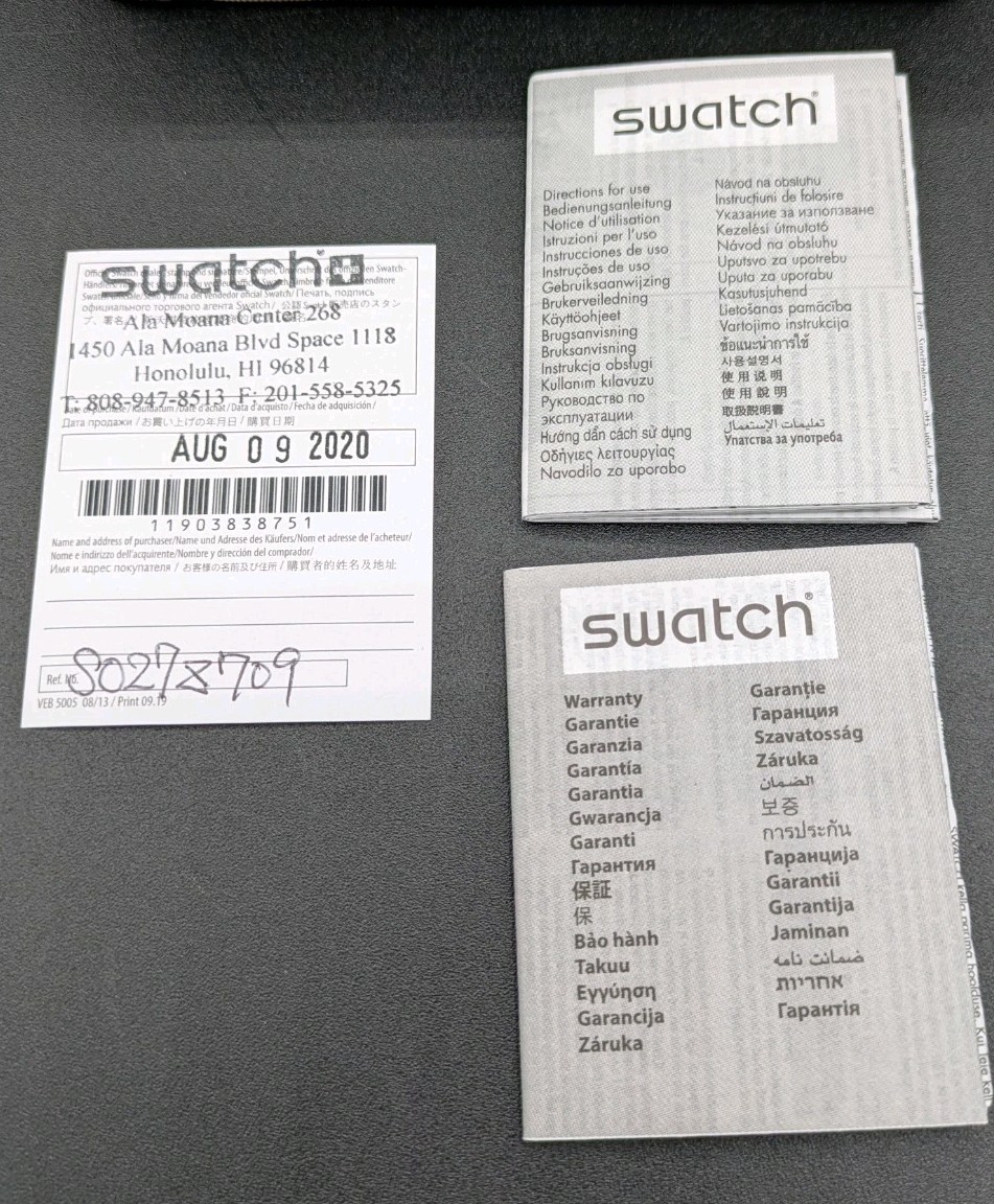 Swatch X A Bathing Ape Big Bold Gray Camo Men’s Watch SO27Z710 New Complete