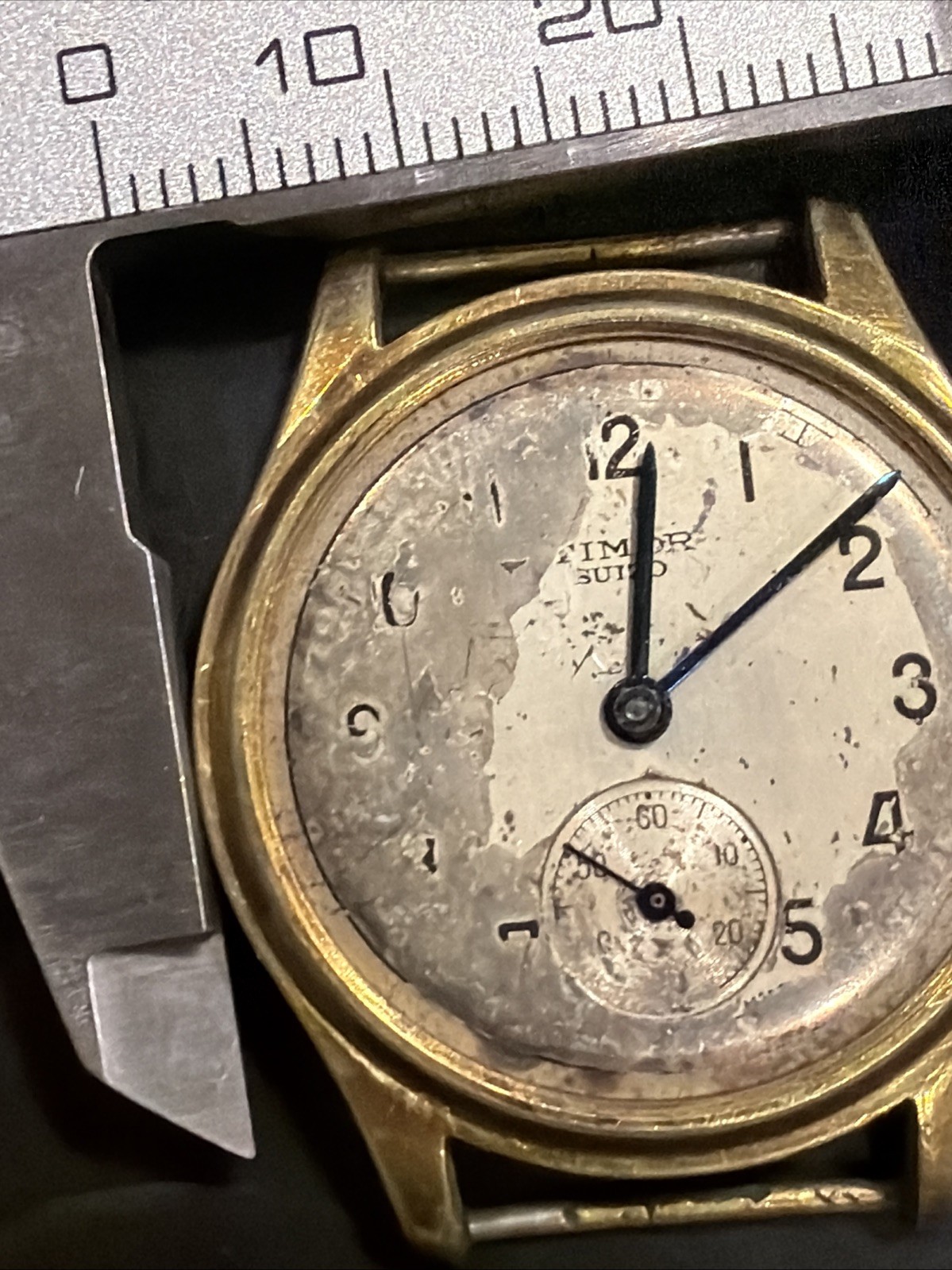 AC39 Timor Suizo Men’s Mechanical Vintage Watch Swiss Missing Crystal Running**