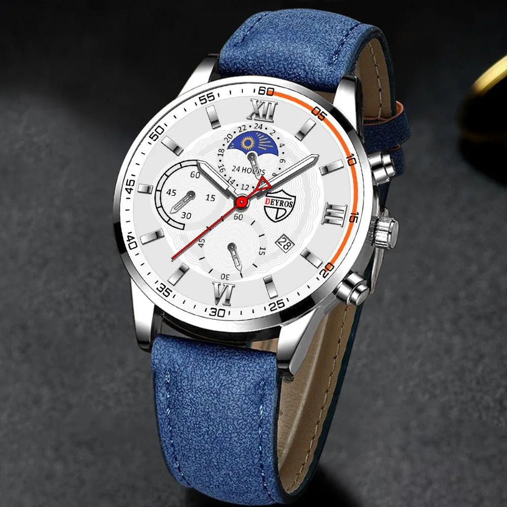 Men’s Classic Analog Quartz Watch with PU Leather Strap – Ideal Gift for Father’