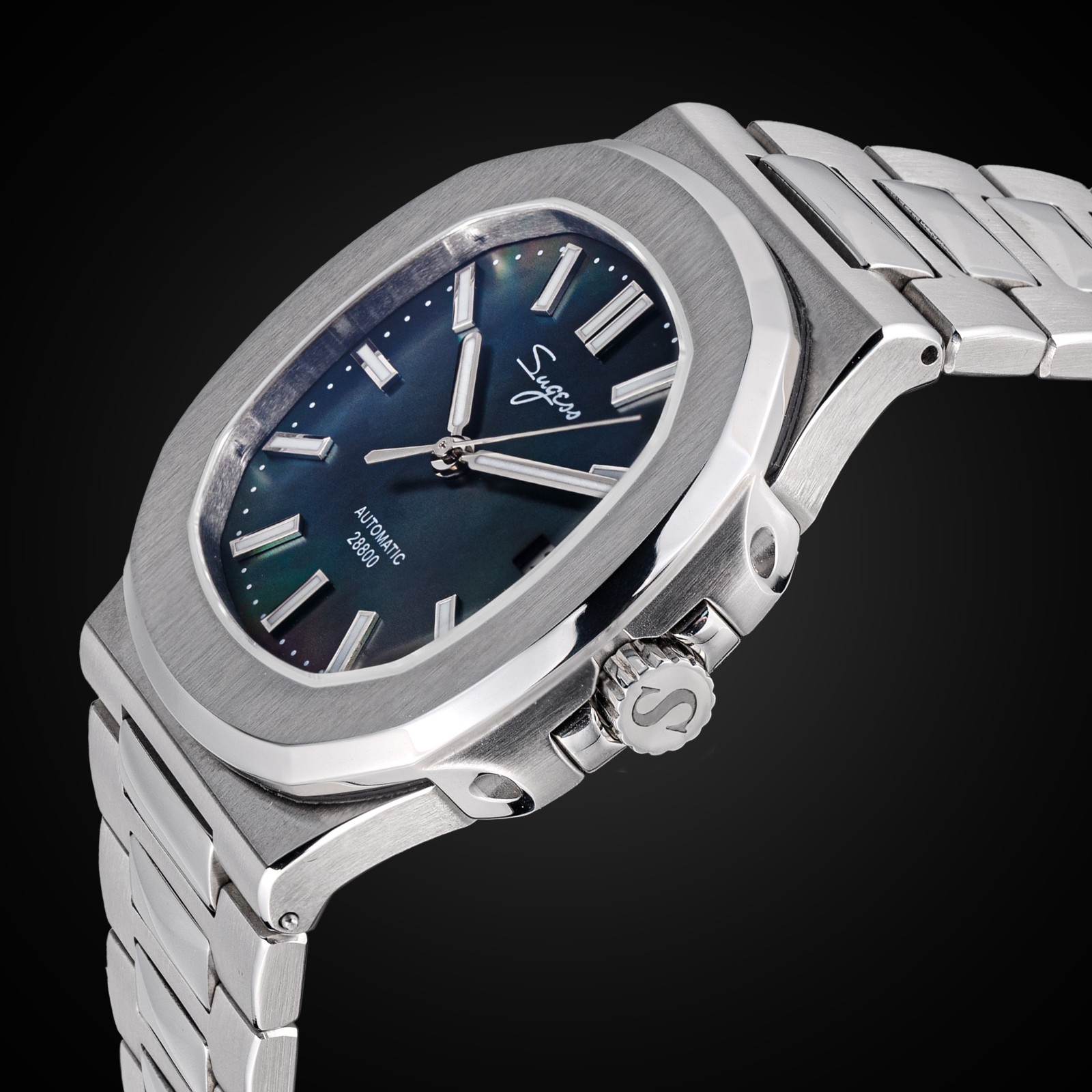 Sugess 40mm Slim Master 9mm thickness MOP Dial Mechanical Mens Watch S466.M