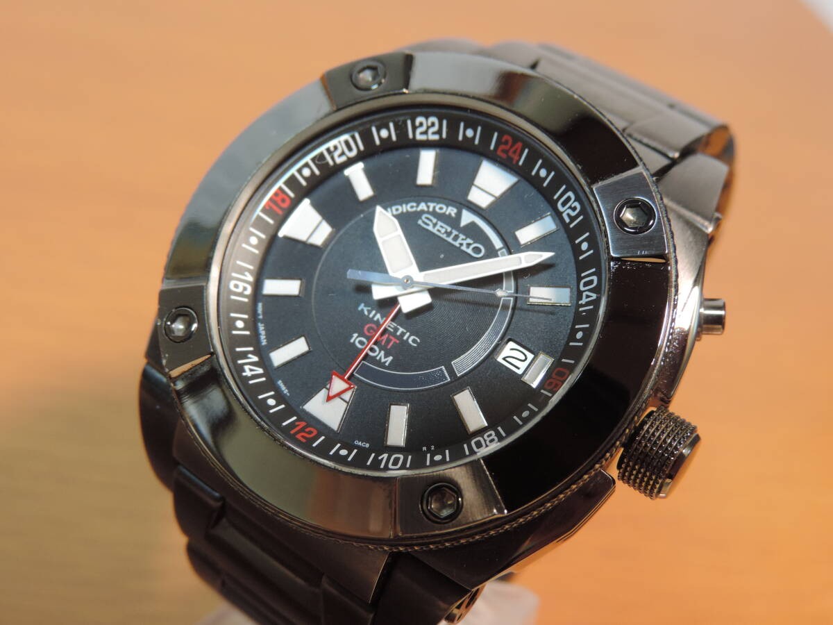 Seiko Kinetic GMT 100m Quartz Watch 42.7mm Steel Capacitator Replacement