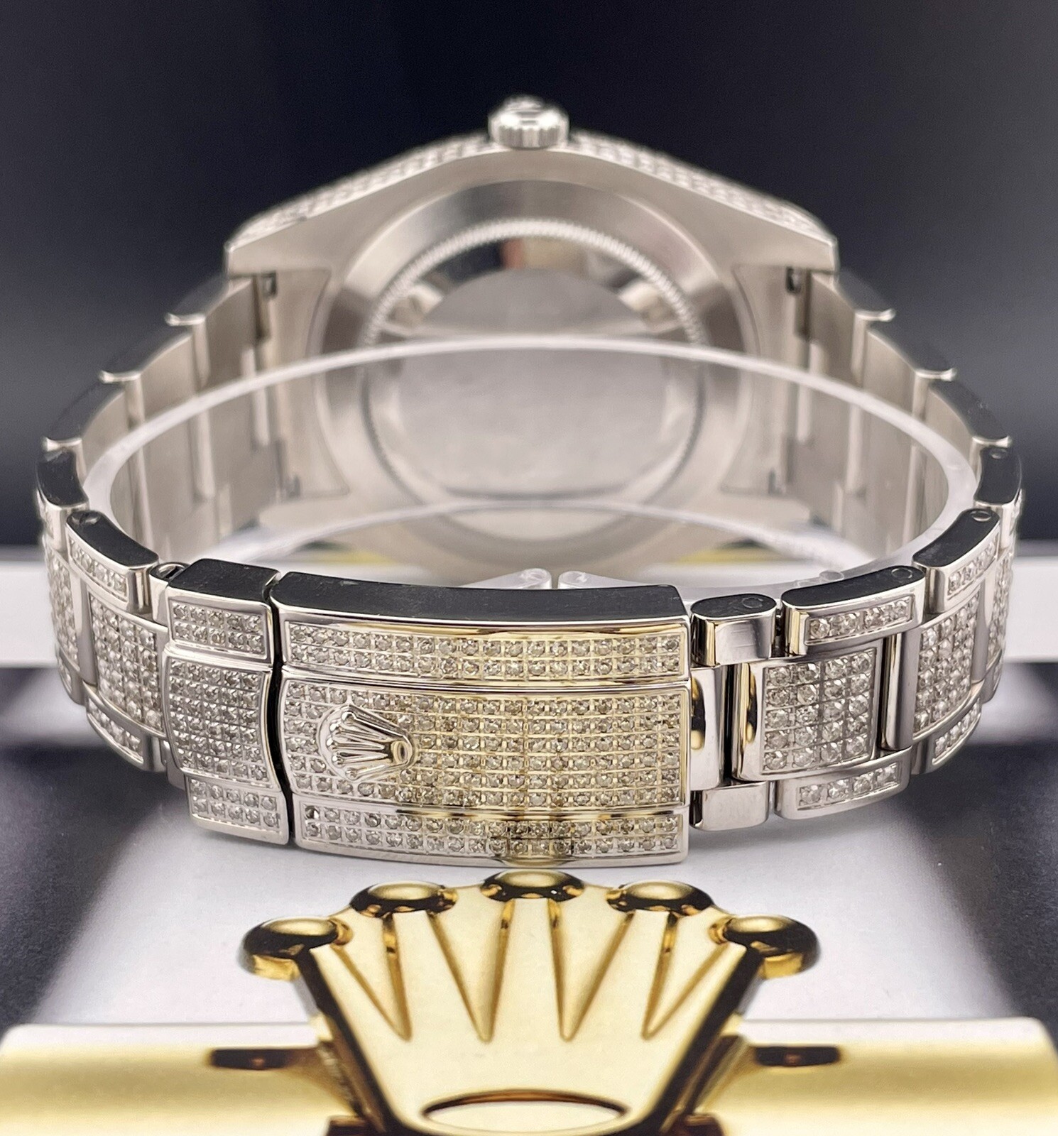 Rolex Men’s Datejust 41mm Oyster Steel Watch Iced 12ct Diamonds Ref: 116300
