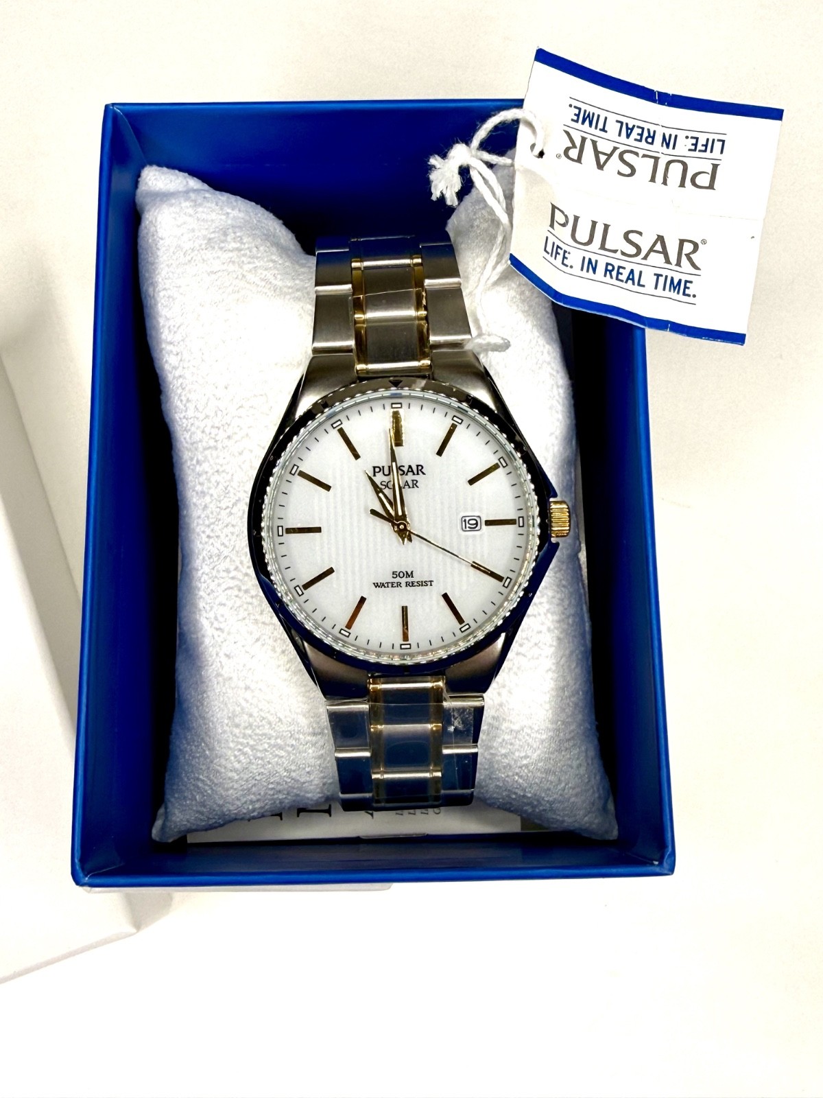 Pulsar Solar Analog Watch PX3 AS32 Water Resist 50m White Face