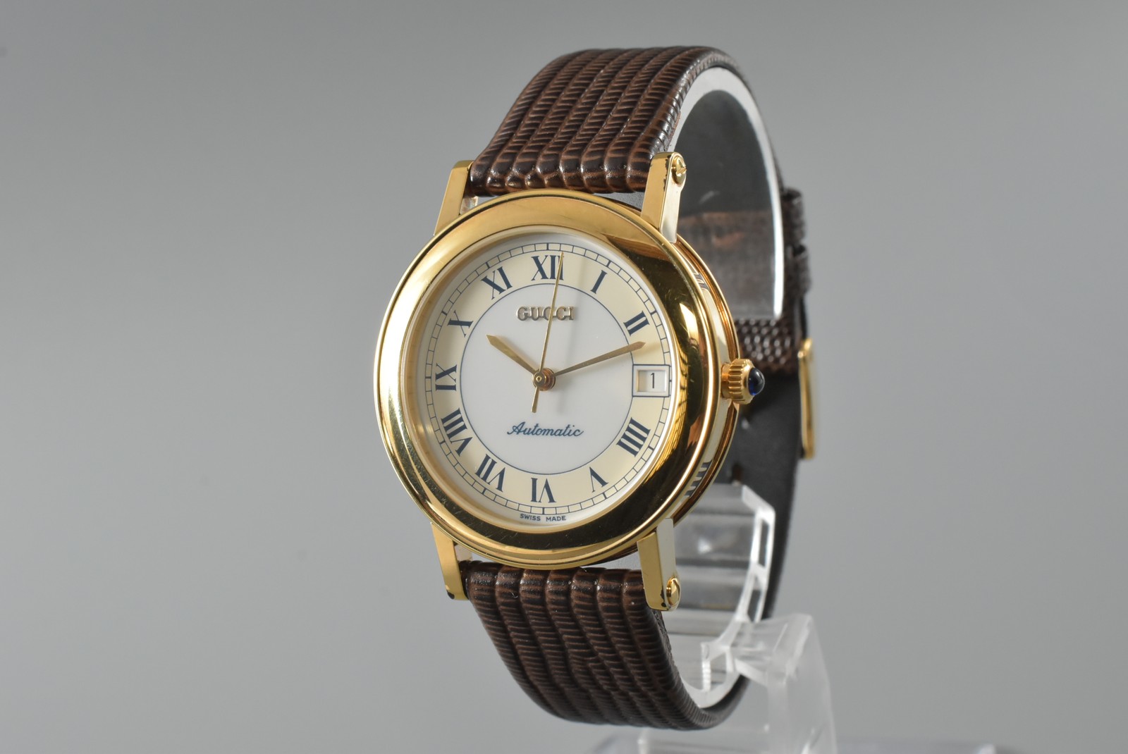 Vintage [Top MINT] Gucci 7200 Automatic White Gold Men’s Date Watch from JAPAN