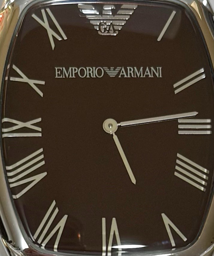Chocolate Brown Dial & Strap | W40mm x L56mm Slvrtn Tonneau EMPORIO ARMANI Watch