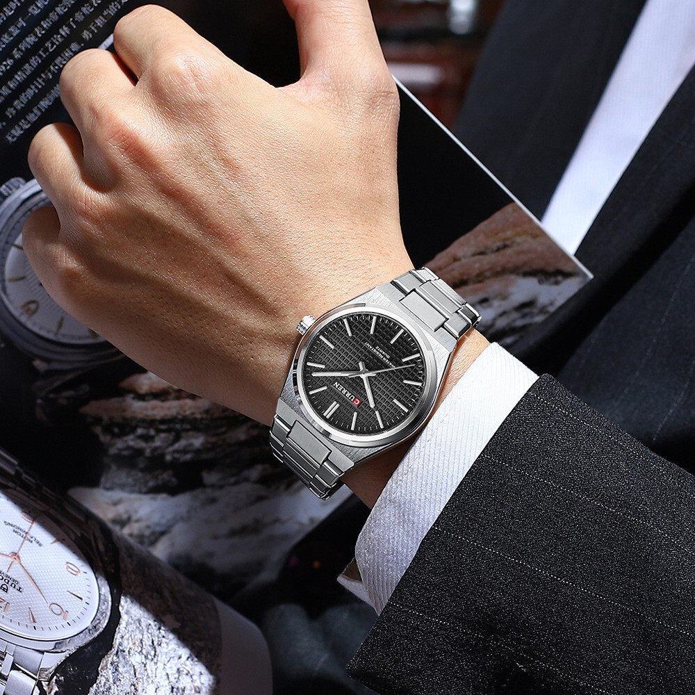 CURREN Men Quartz Watch Luxury Steel Wristwatch Luminous Sport Watch Males Watch