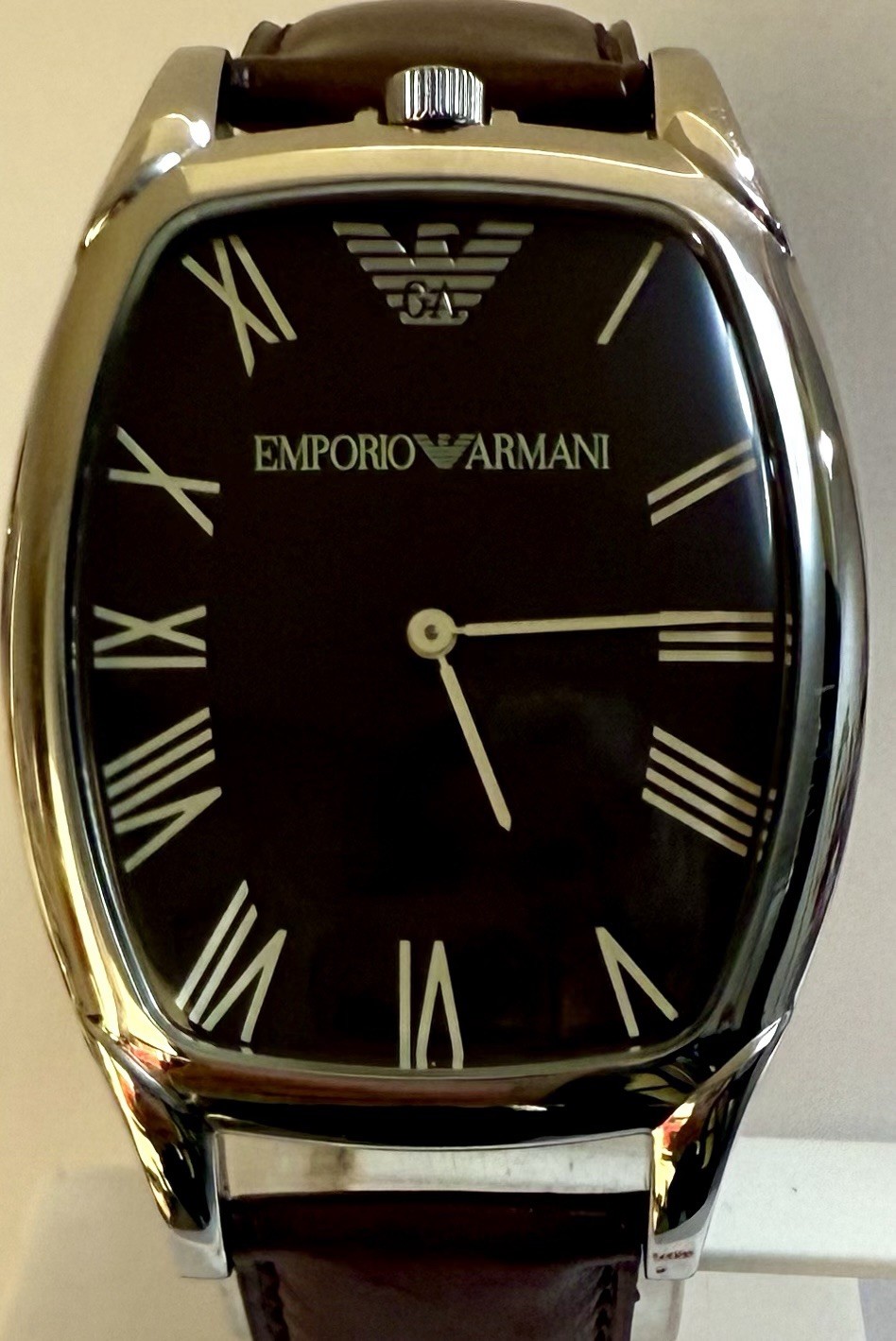 Chocolate Brown Dial & Strap | W40mm x L56mm Slvrtn Tonneau EMPORIO ARMANI Watch