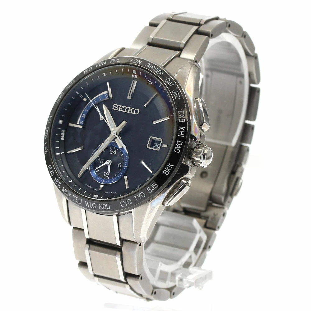 Seiko Saga235/8B63-0AB0 Brights Day Date Solar Radio Men’s Watch Used