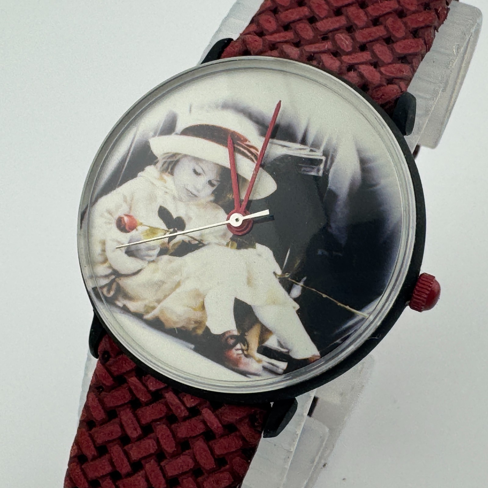 VTG Kim Anderson Classico Quartz Watch Unisex Girl With Rose Black New Battery