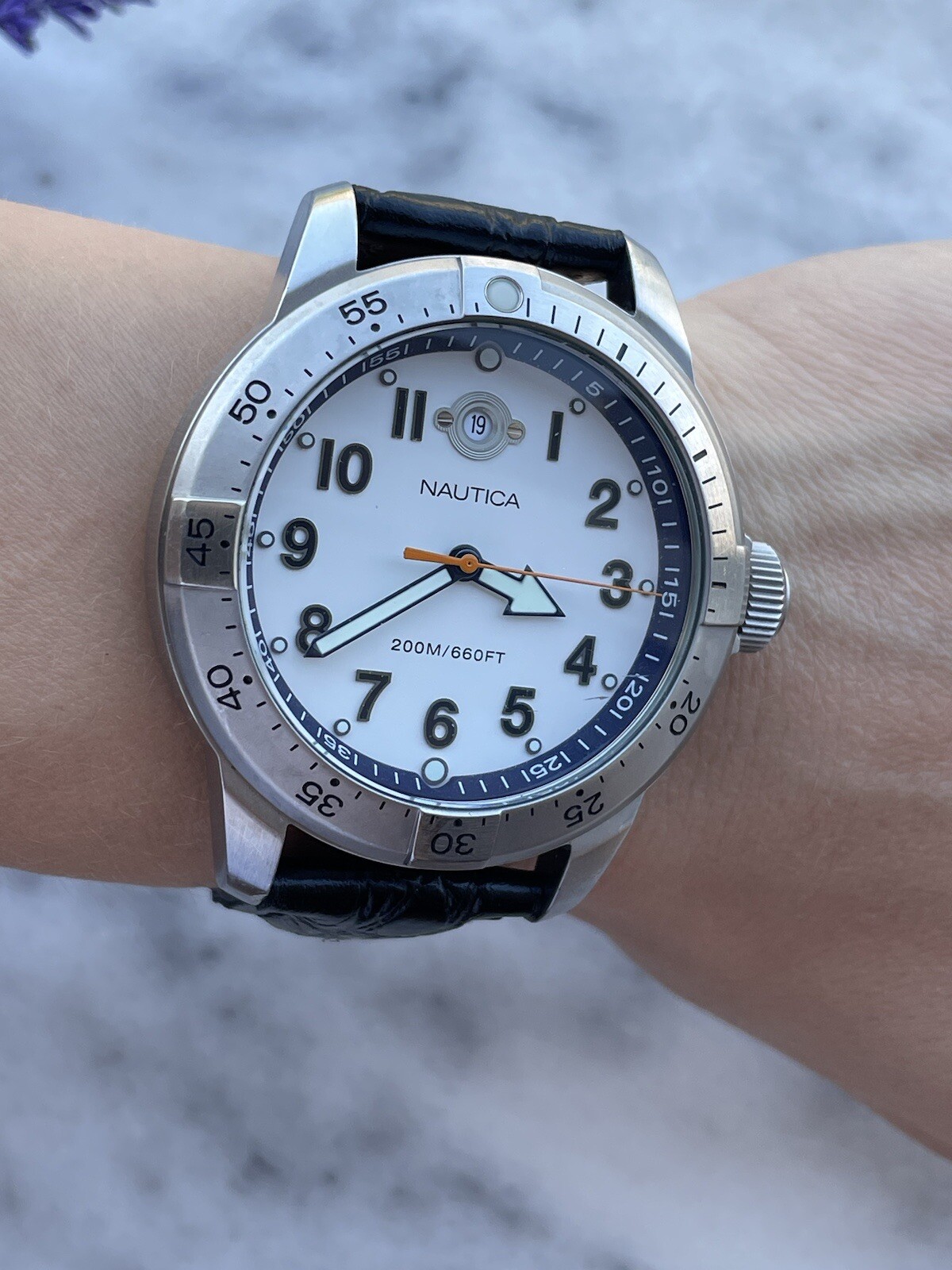 Nautica Watch Diver 200m /660 ft Quartz Date Mens 46mm