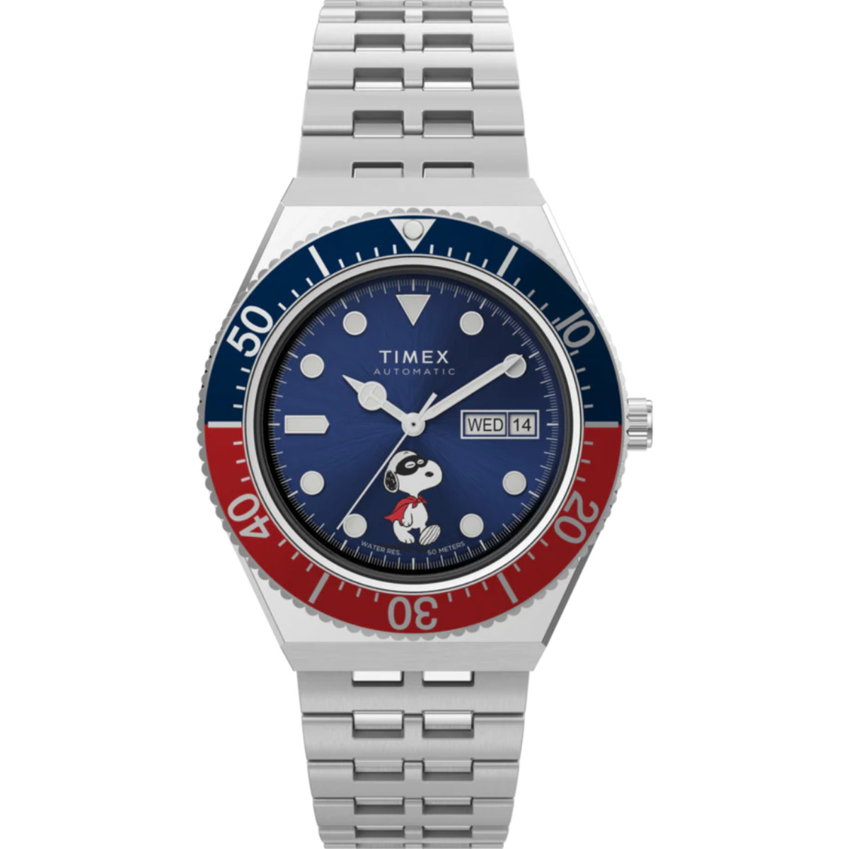 Timex x Peanuts TW2W47500 Men’s Silver Stainless Steel M79 Automatic Wristwatch