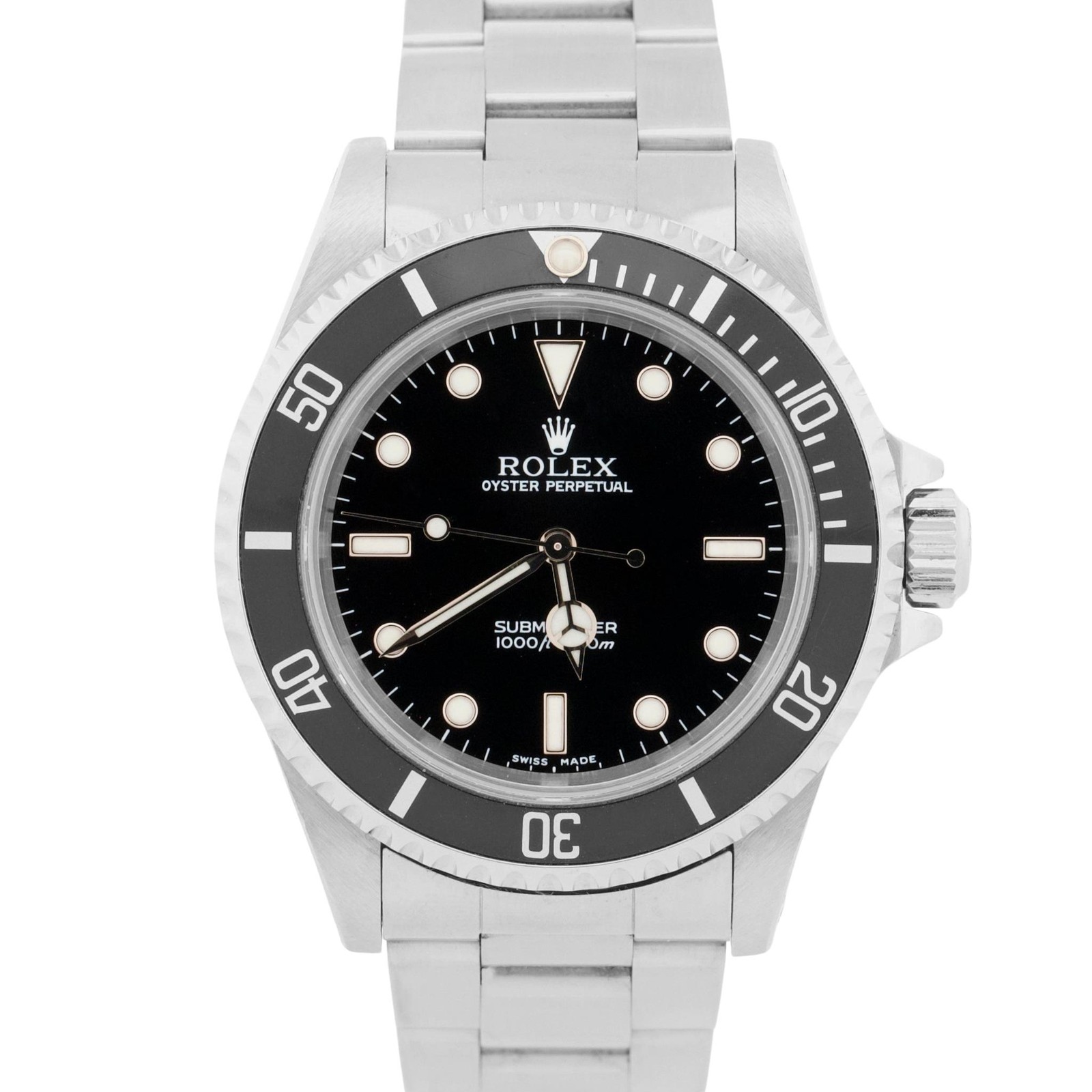 Rolex No-Date Submariner BLACK 40mm Stainless Steel 40mm Oyster 14060 Watch