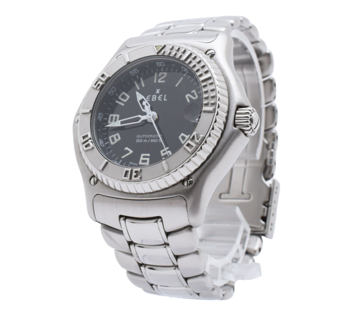 EBEL Discovery 9080341 Black Dial Stainless Automatic 40mm Men’s Watch JAPAN