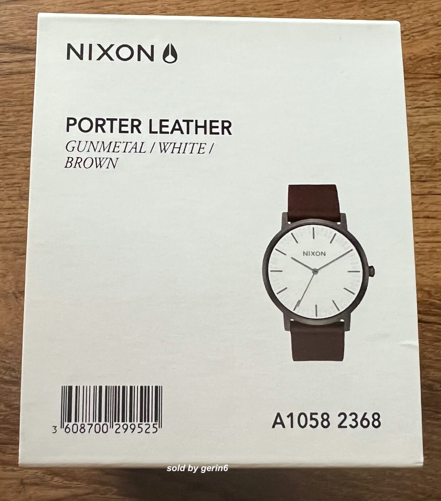 Nixon Porter Gun Metal Watch, Brown Leather Strap, 40mm, A1058 2368, New In Box
