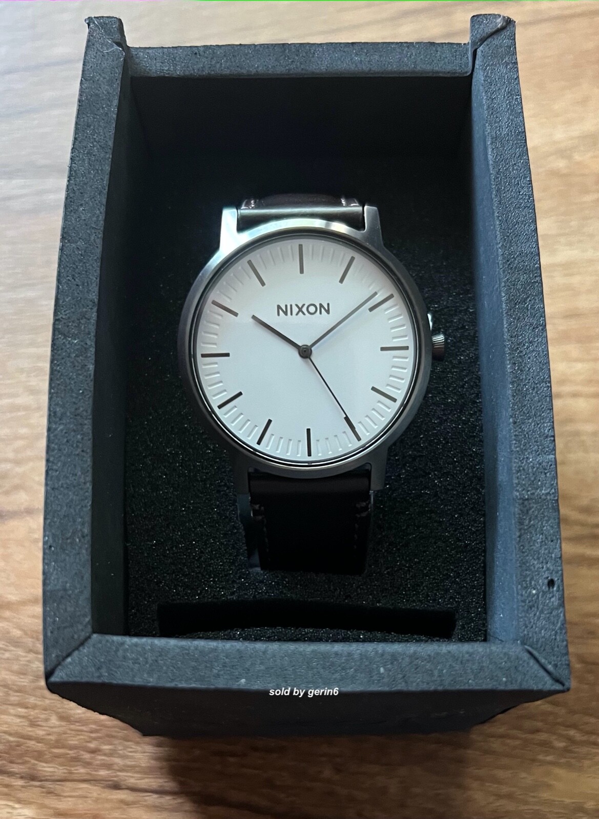 Nixon Porter Gun Metal Watch, Brown Leather Strap, 40mm, A1058 2368, New In Box