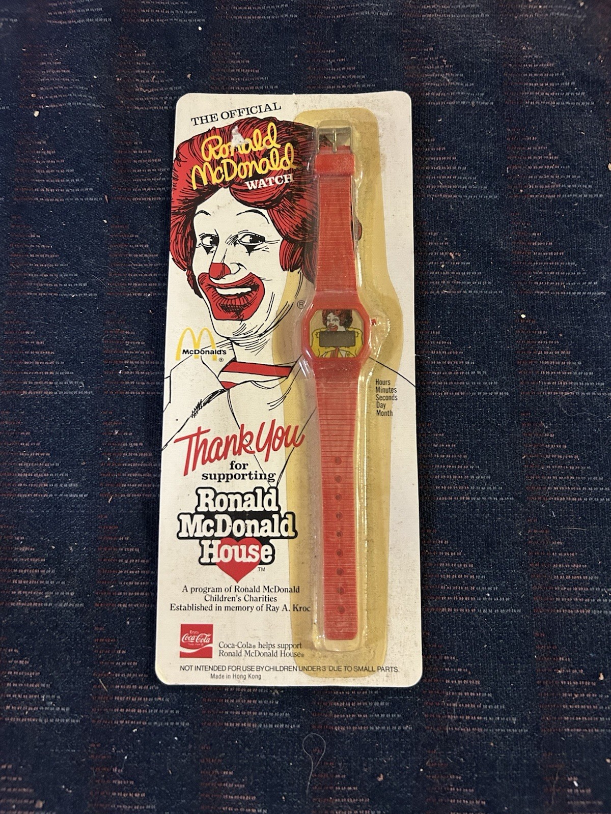 McDonald’s Ronald McDonald Watch Digital Quartz Day/Date 12-Hr Red Strap