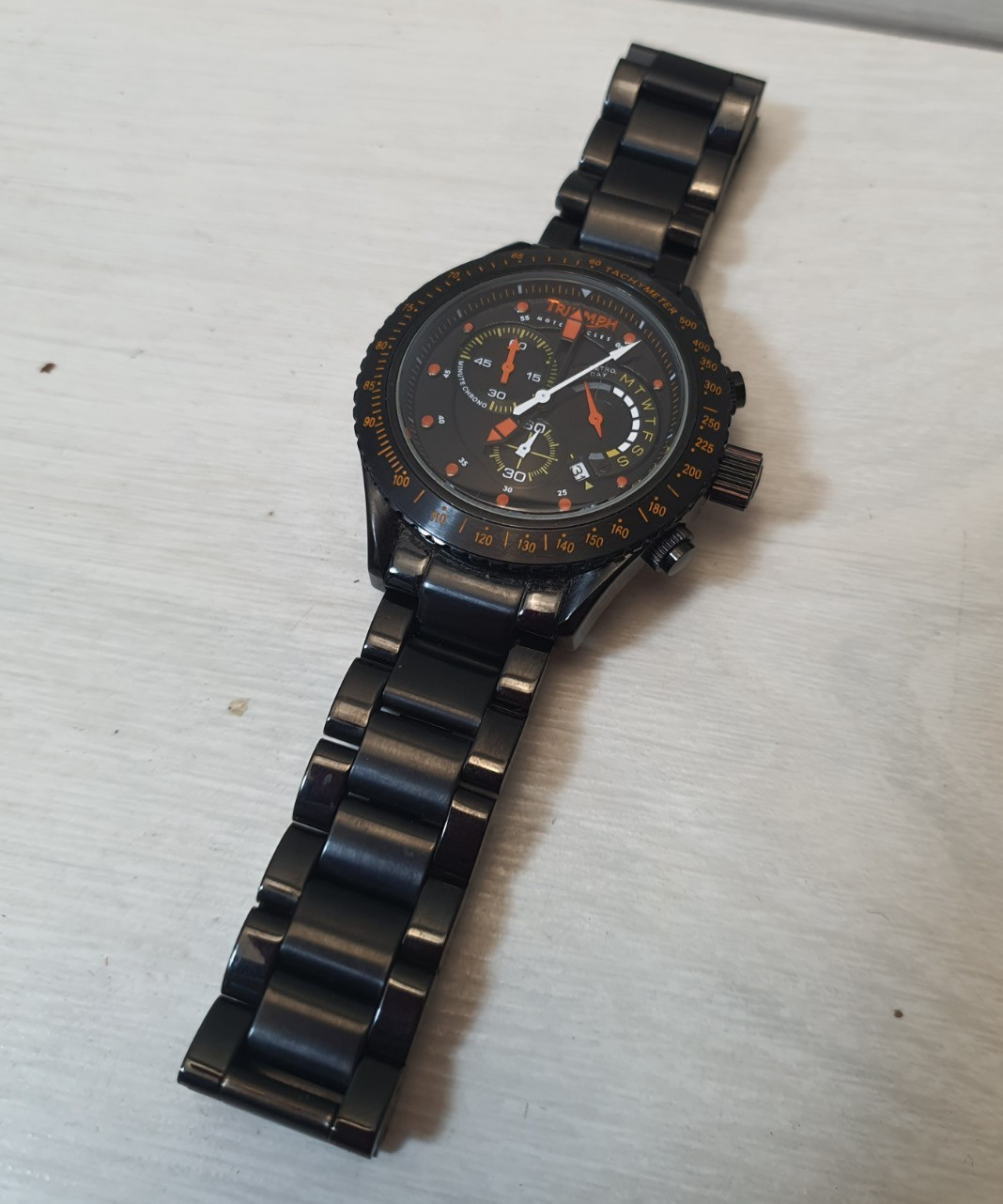Vintage Collectible TRIUMPH MOTORCYCLES Chronograph Wristwatch Watch 3049 Biker