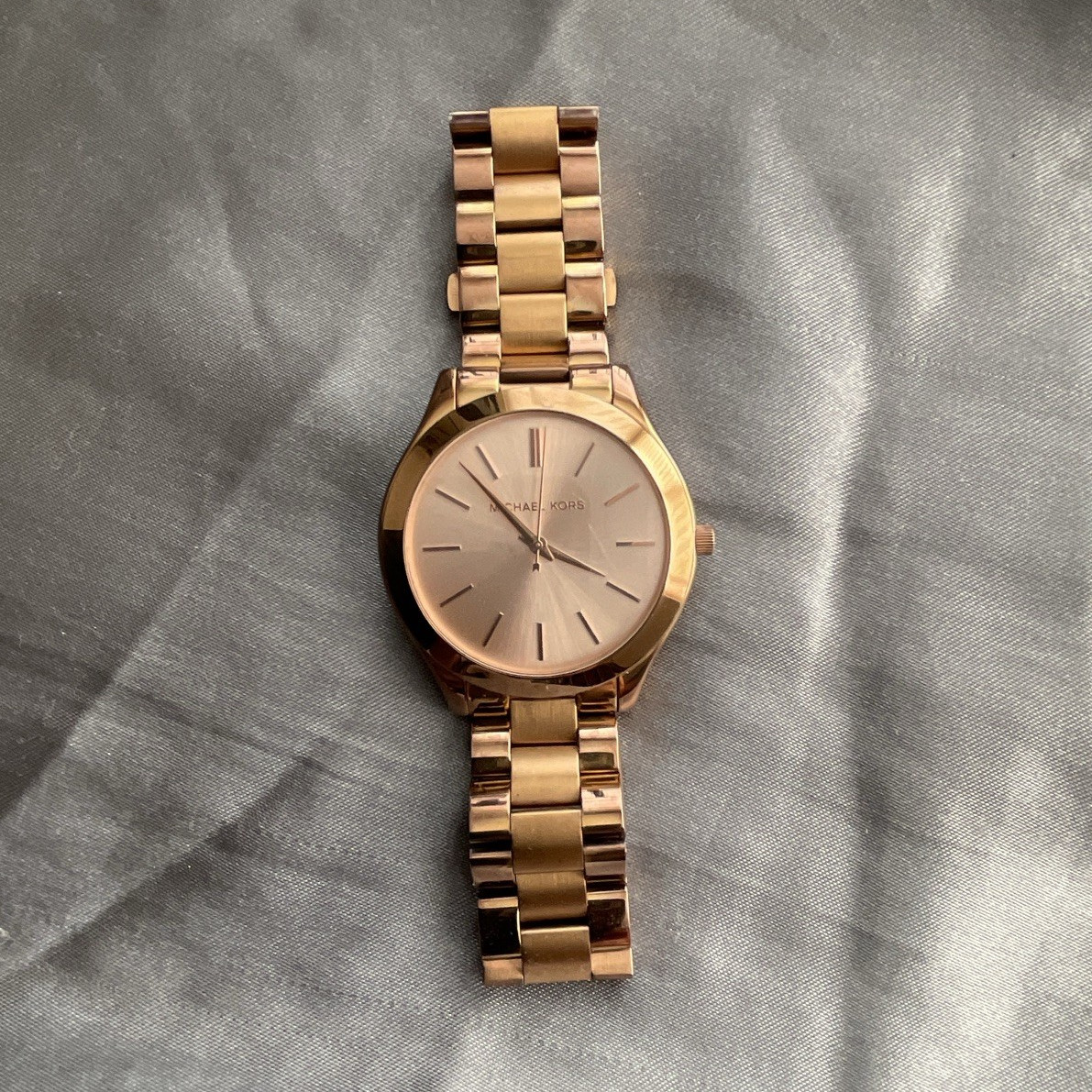 Michael Kors MK-3197 Rose Gold Dress Watch Quartz Analog; needs new battery
