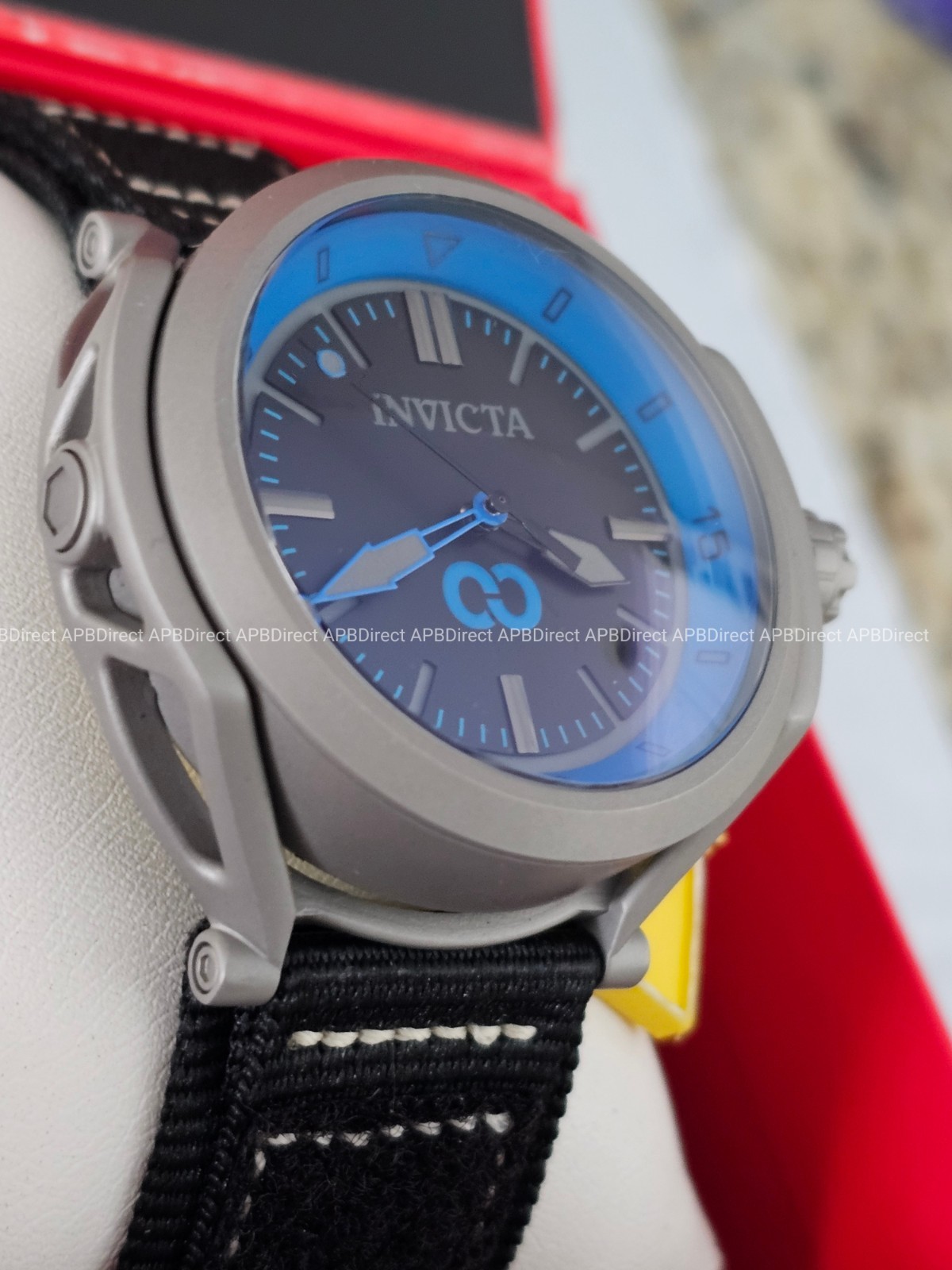 Invicta – CORDUBA – Black Nylon Strap – Brushed Gray Case / Blue mens watch