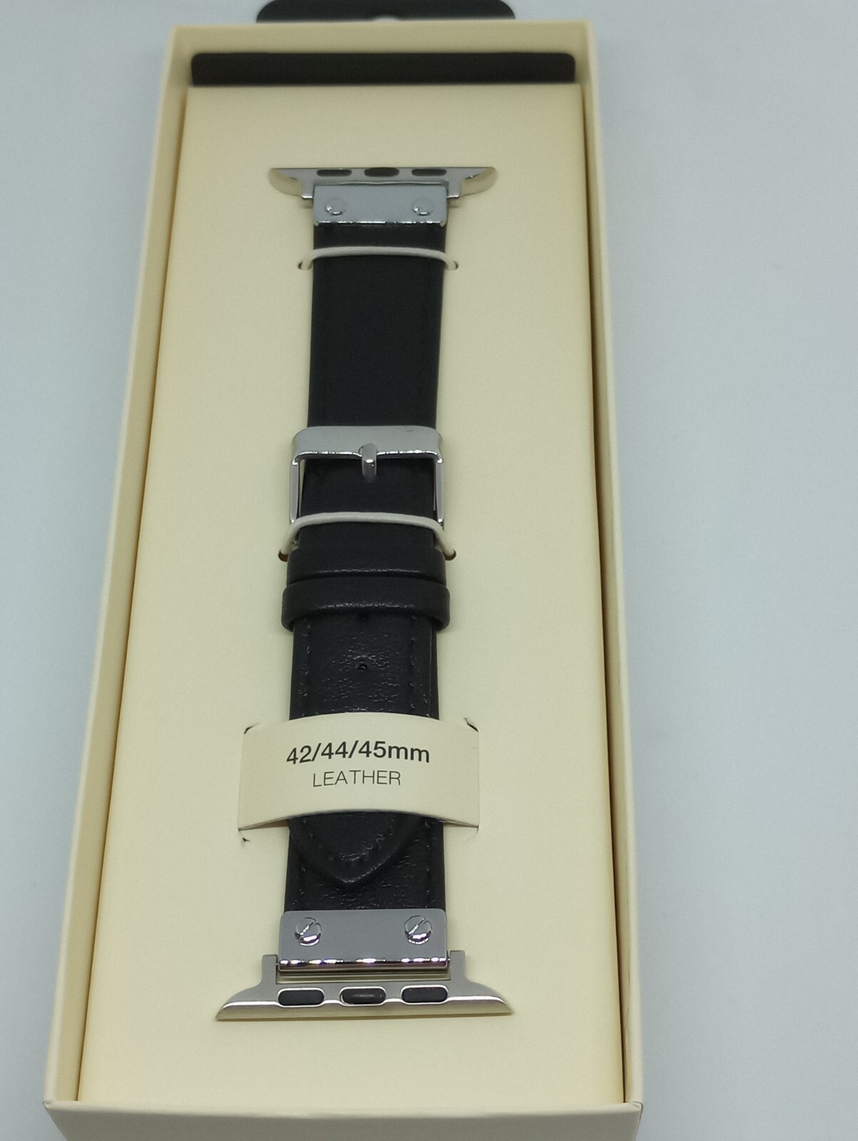 Anne Klein Soho Collection Women’s Black Leather Strap Apple Watch 42/44/45mm