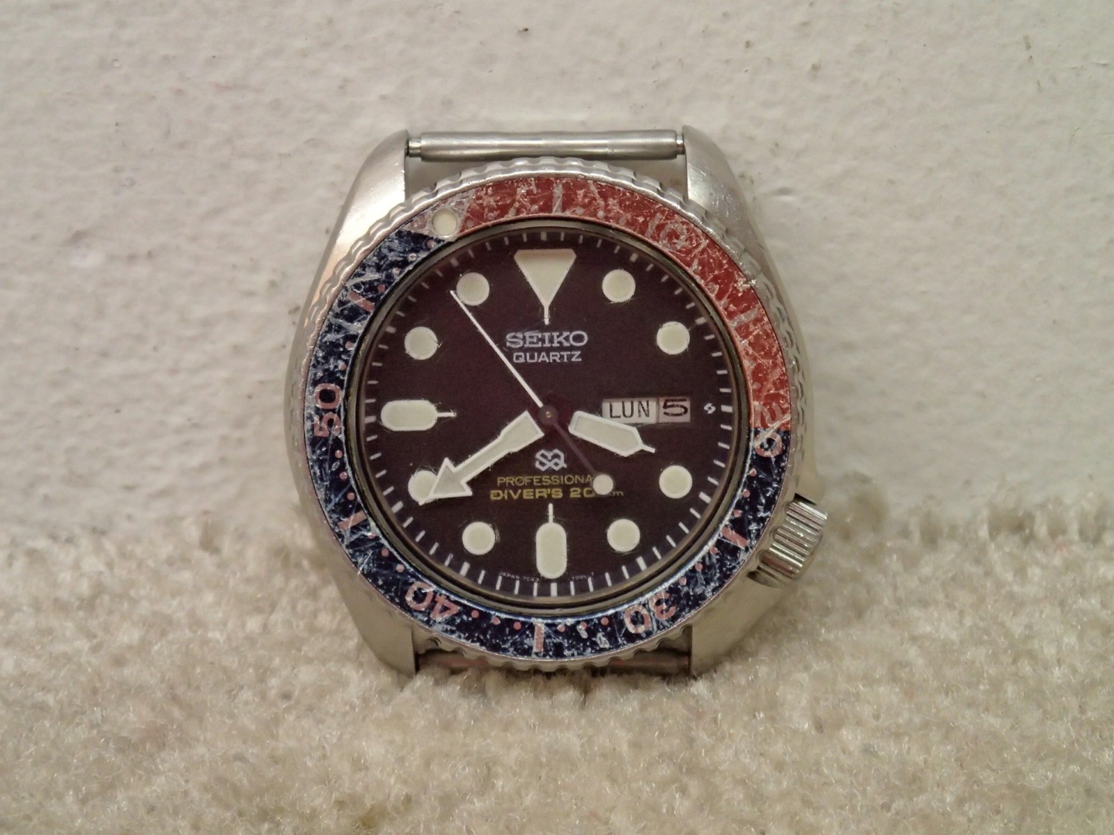 Seiko SQ Vintage Men’s Professional Diver’s Watch 7C43-700A Rough Estate Item