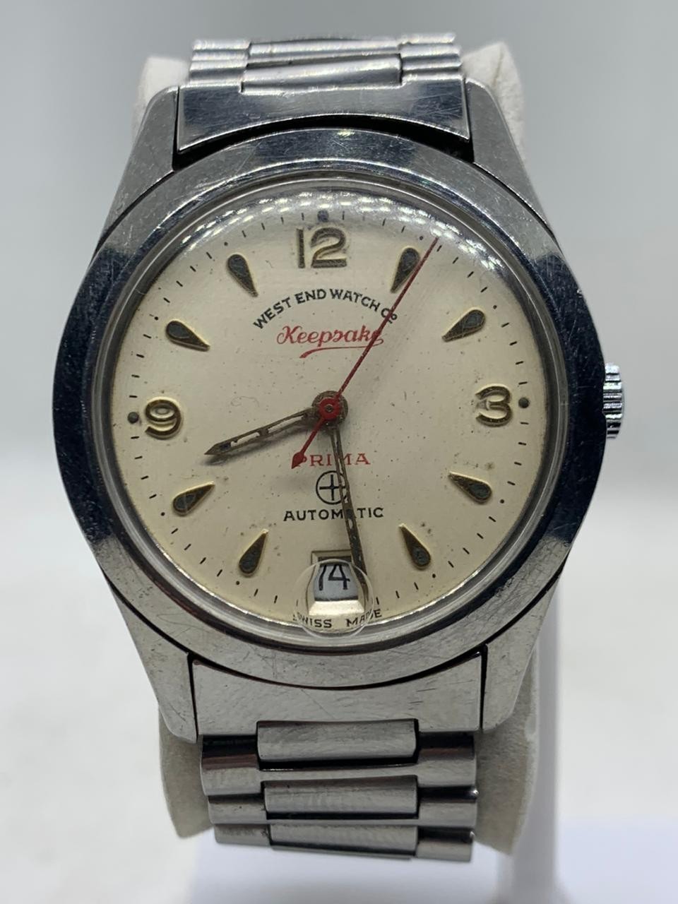 Vintage West End Watch Co Keepsake Prima Automatic Date Ref D4199 Swiss 1960s