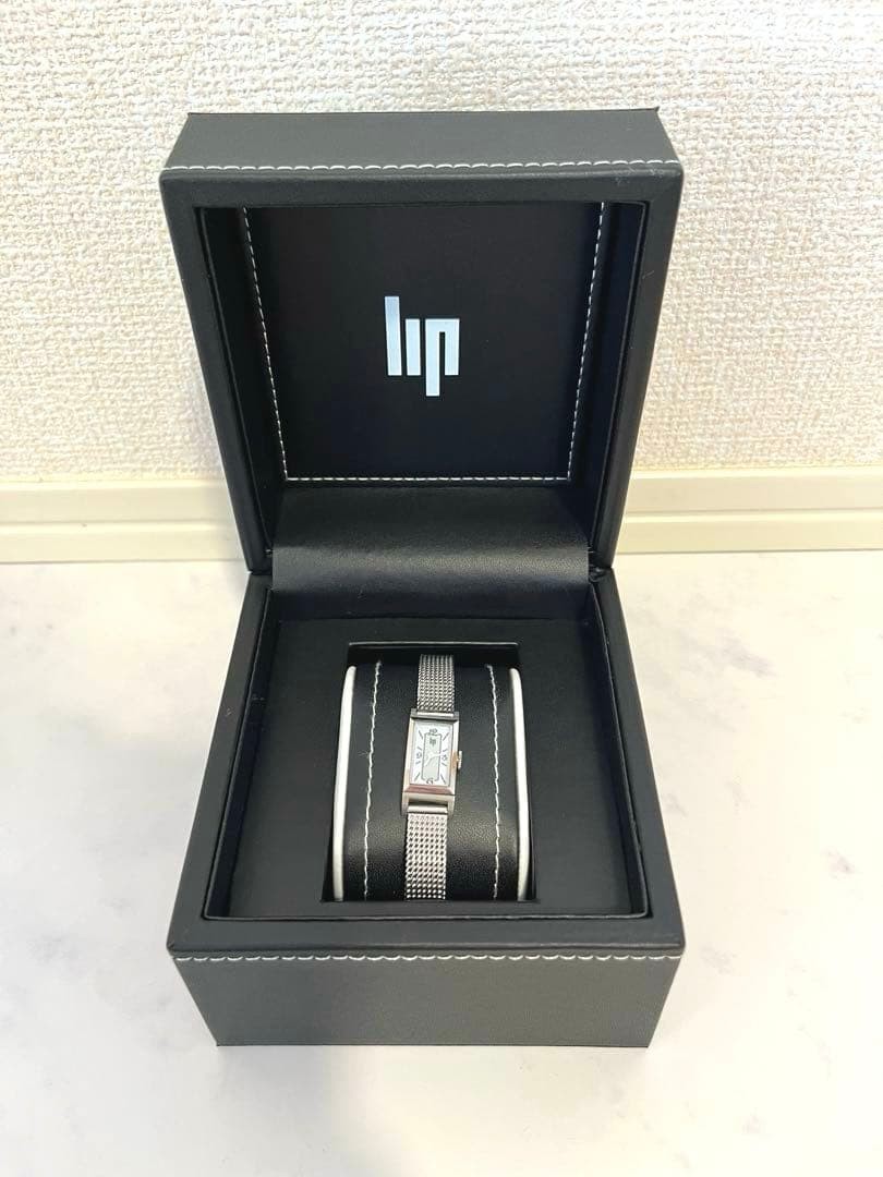 LIP Churchill T13 Quartz Watch Silver Mesh Bracelet Square w/Box Classic Women’s