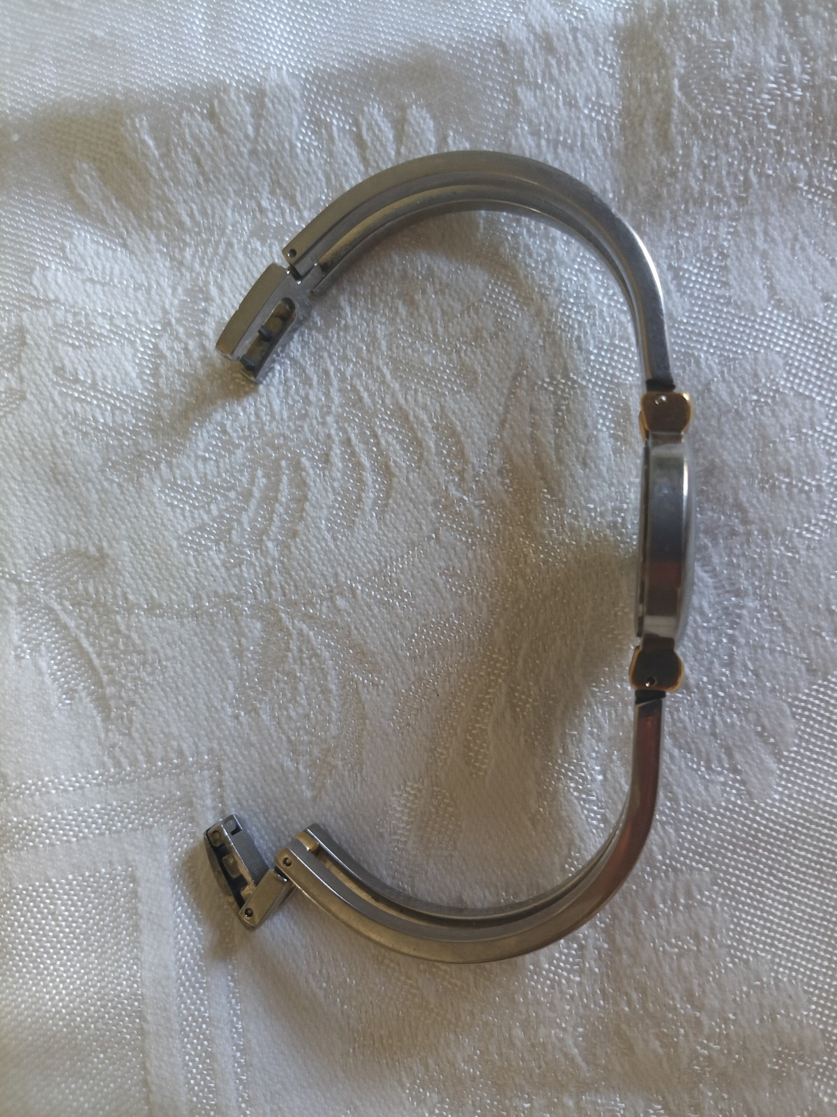 Movado Women’s Silver/Gold Metal Bangle Watch White Dial Mother Of Pearl Ex.