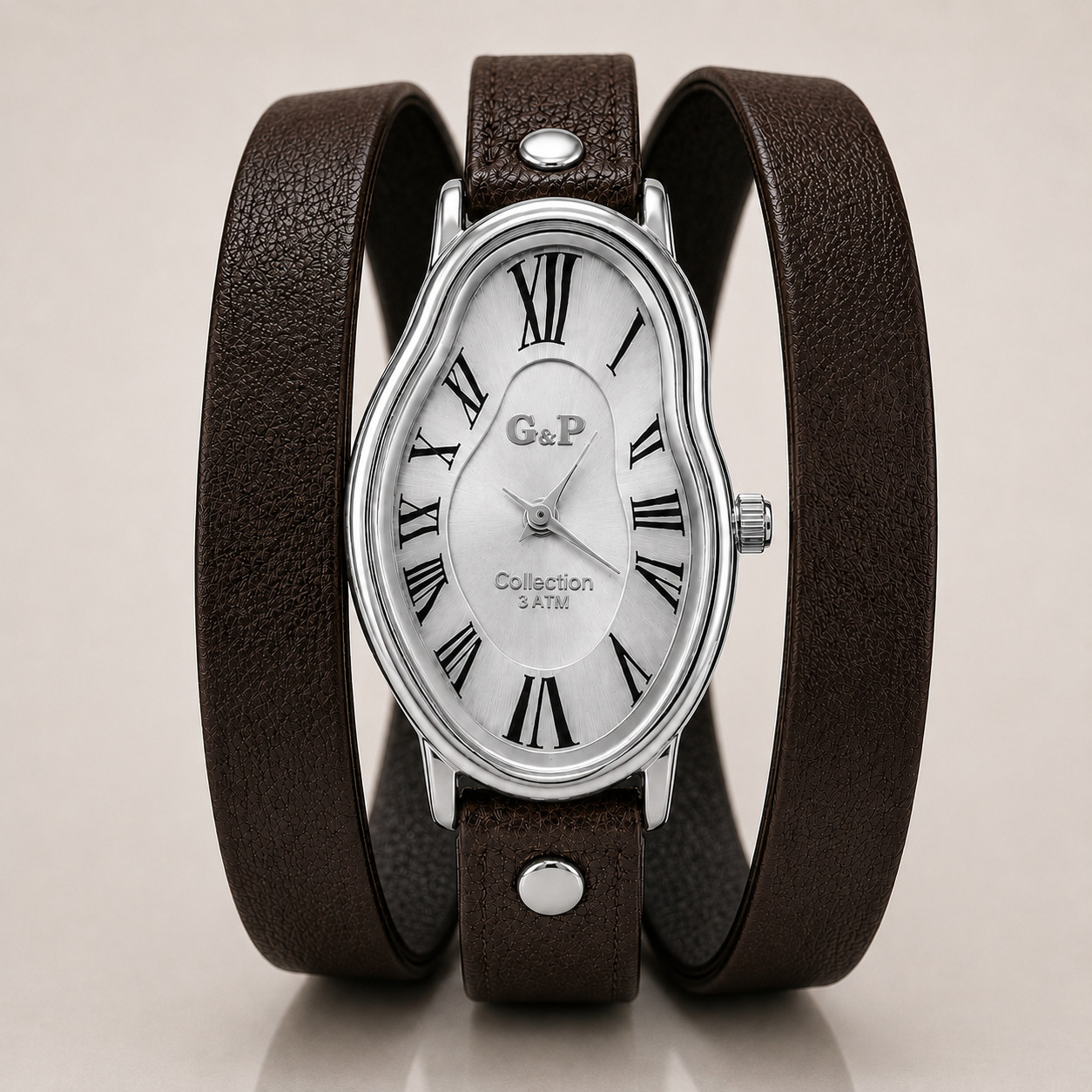 Fused Twisted Dial Assymetrical Dali Inspired wrist watch for women ladies girls